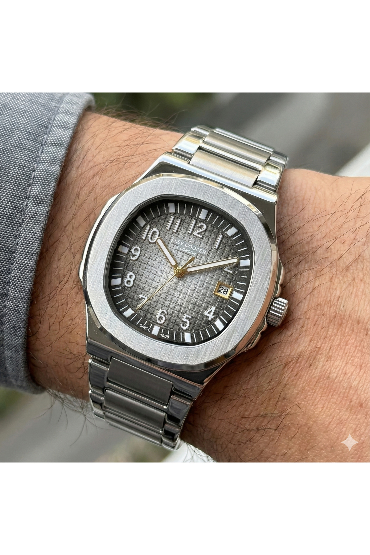 Lc08259.360 ساعت مچی مردانه – صفحه آبی، تقویم، ظرافت فولاد ضدزنگ