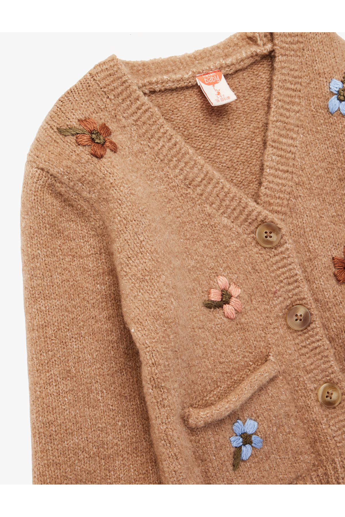 Koton Uzun Kollu Nakış Detaylı V Yaka Düğmeli Triko Hırka fotoğrafı 3 (önizleme)