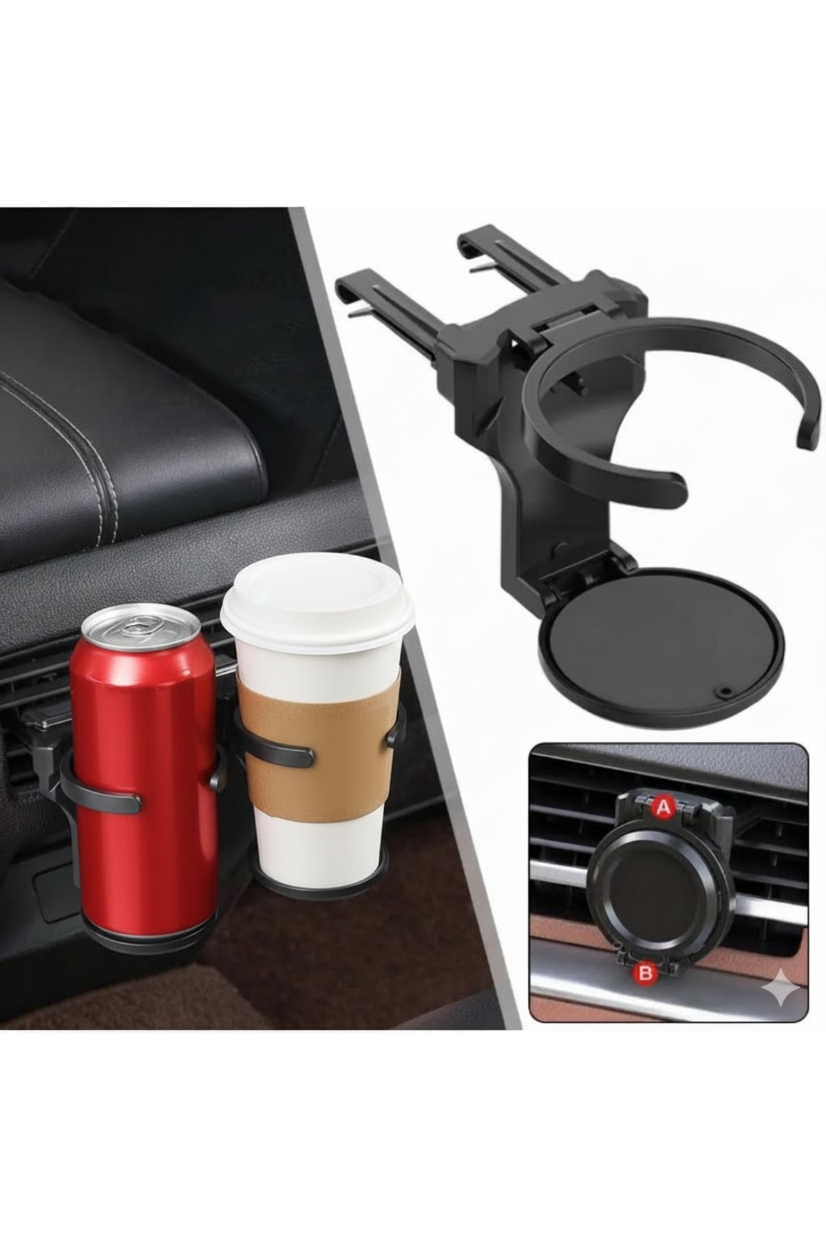 EFRUNS Araba Bardak Katlanabilir Şişe ve Küllük Tutucu