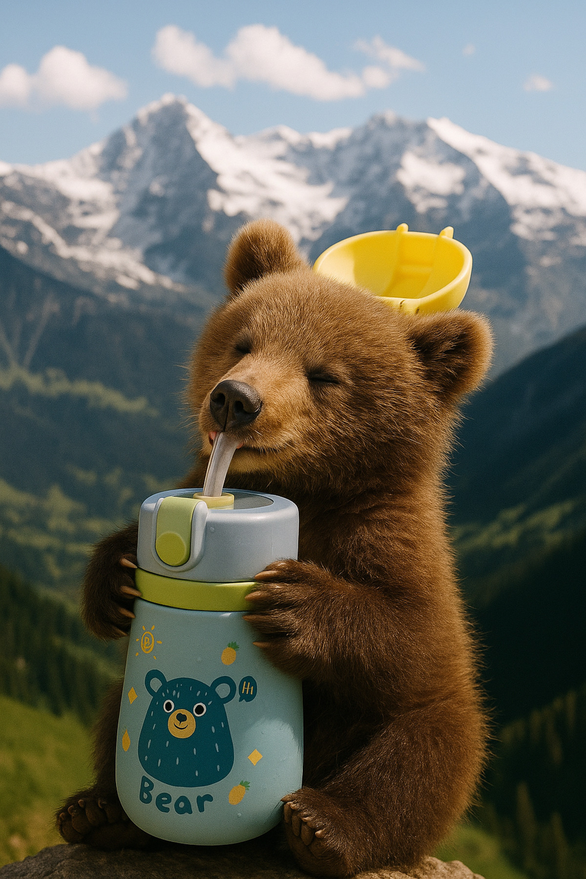 Tantitoni Blue Bear Kids Askılı Paslanmaz Çelik Termos 380 ML fotoğrafı 3 (önizleme)