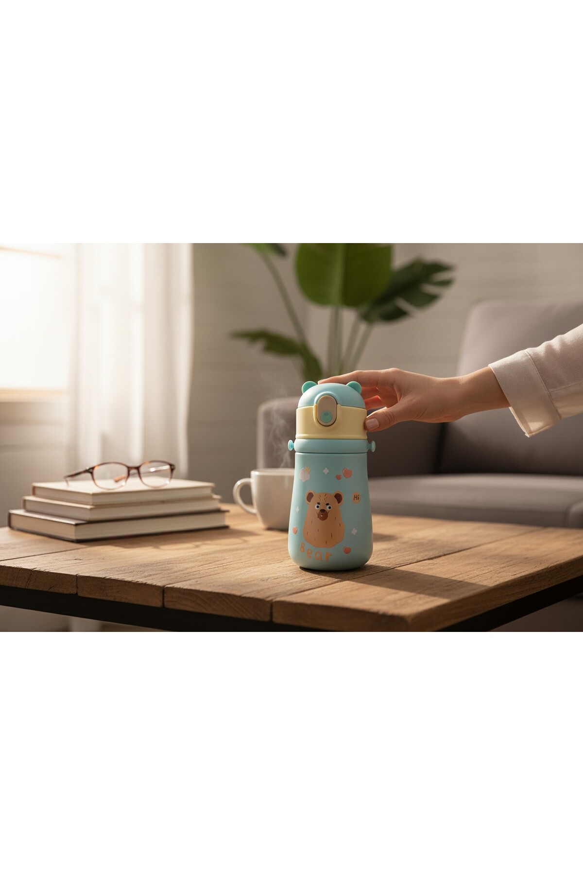 Tantitoni Soft Ice Bear Kids Askılı Paslanmaz Çelik Termos 380 ML fotoğrafı 3 (önizleme)