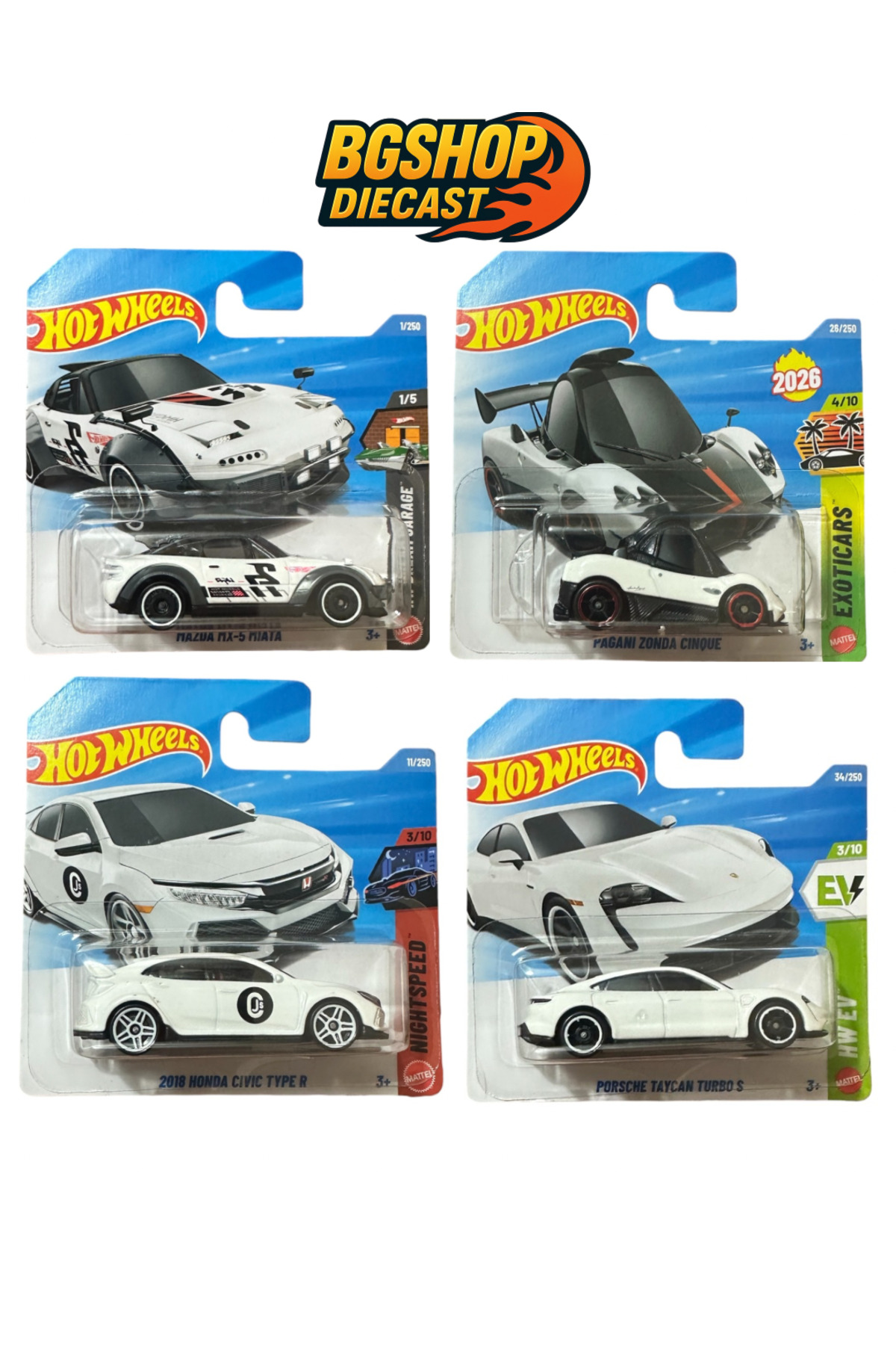 HOT WHEELS 2026 B Case - Honda Civic Type R - Pagani Zonda Cinque
