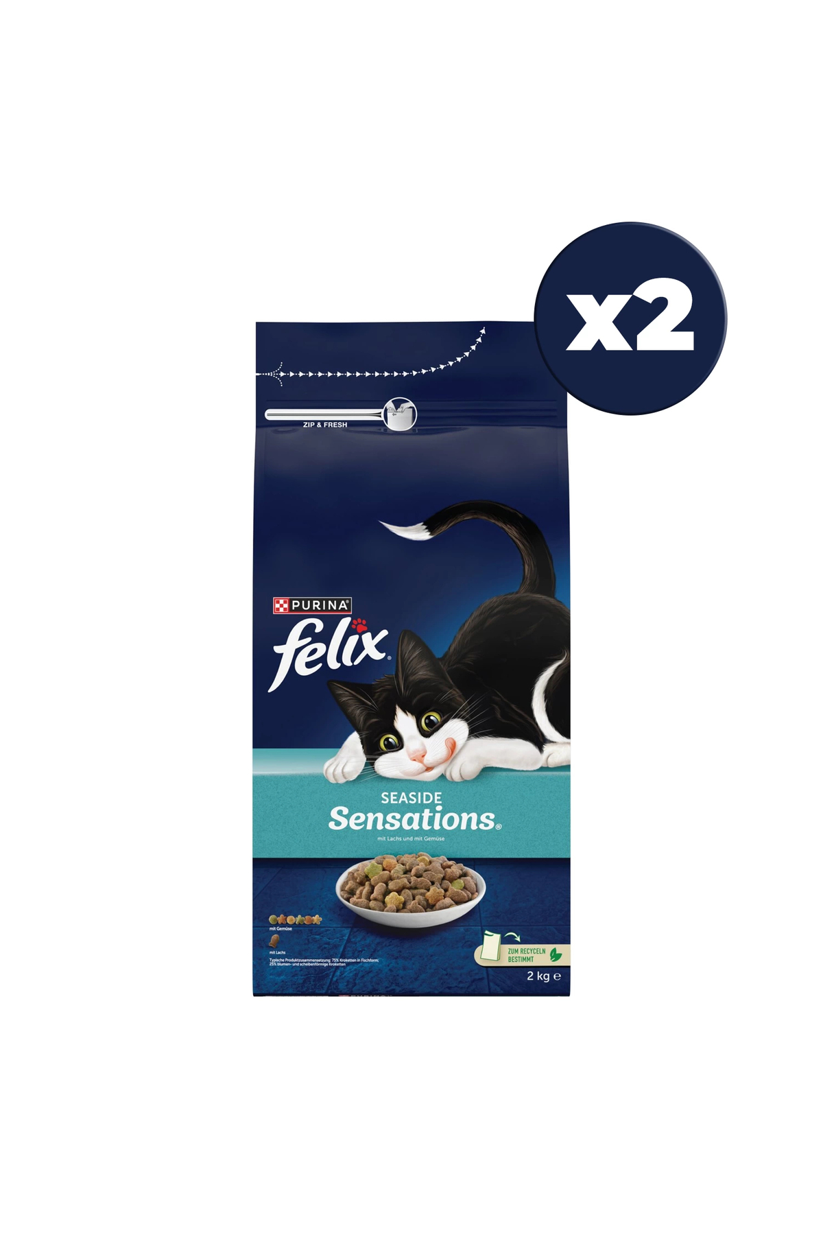 FELIX Purina Somonlu Yetişkin Kuru Kedi Maması 2 Kg × 2 Adet
