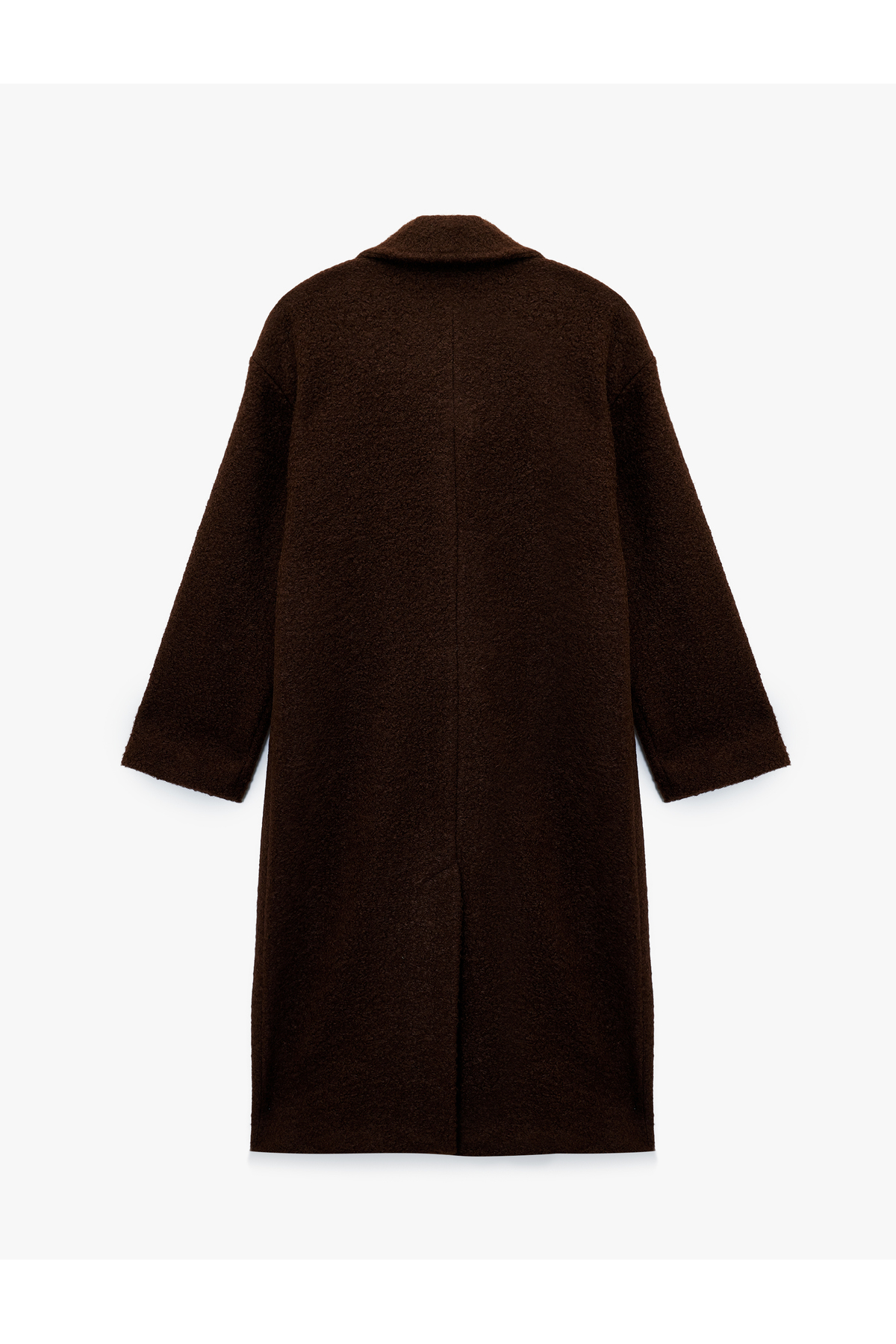 Koton  X Melis Ağazat - Uzun Kollu Düğmeli Cepli Buklet Kaban - Görsel 2