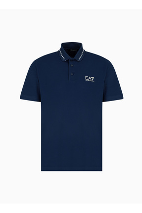 EA7 Koyu Mavi Erkek Polo Yaka Slim Fit Polo T-Shirt TENNIS CLUB POLO