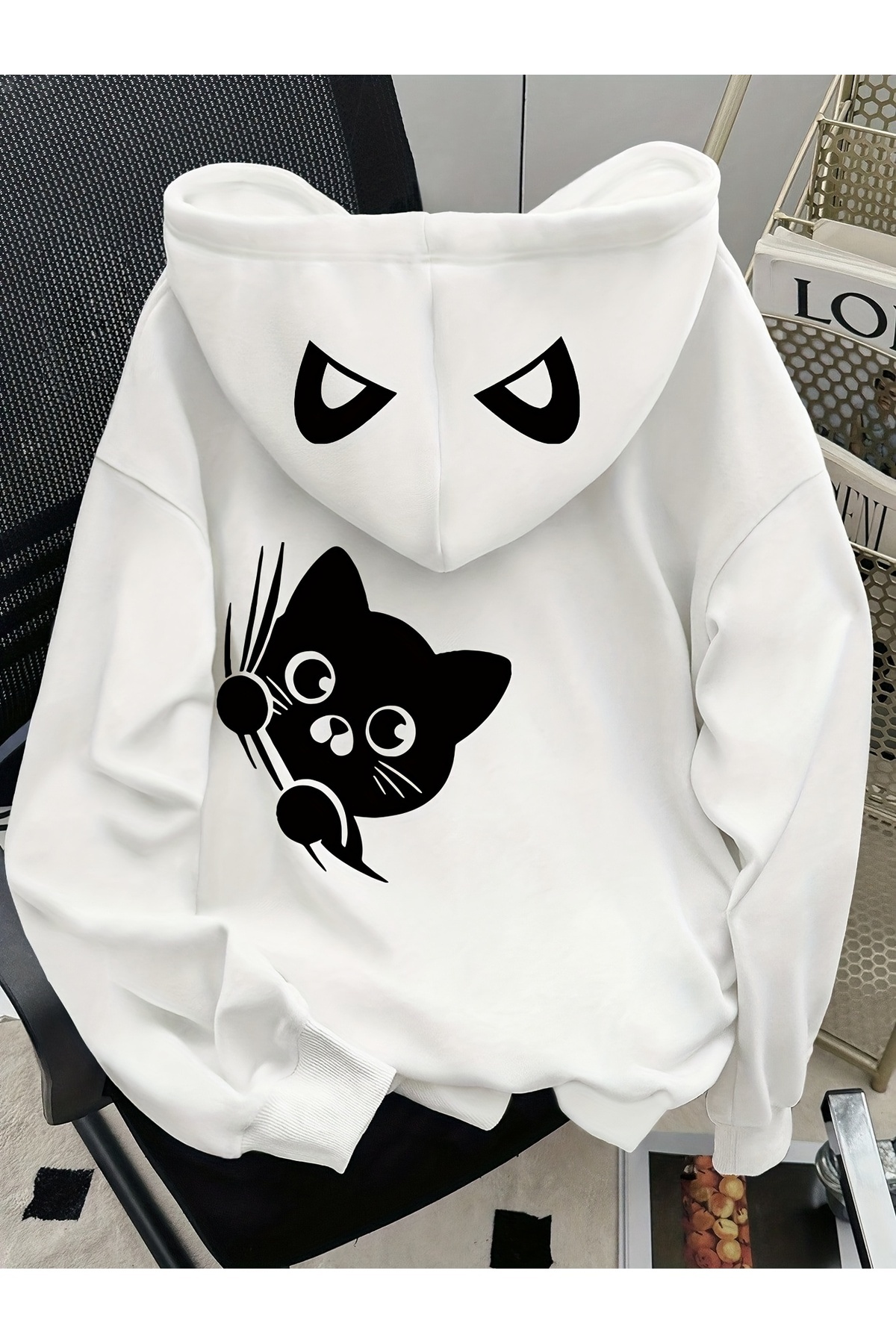 GALASHOP  Kedi Pati desenli Kadınlar için Kapşonlu - Görsel 3