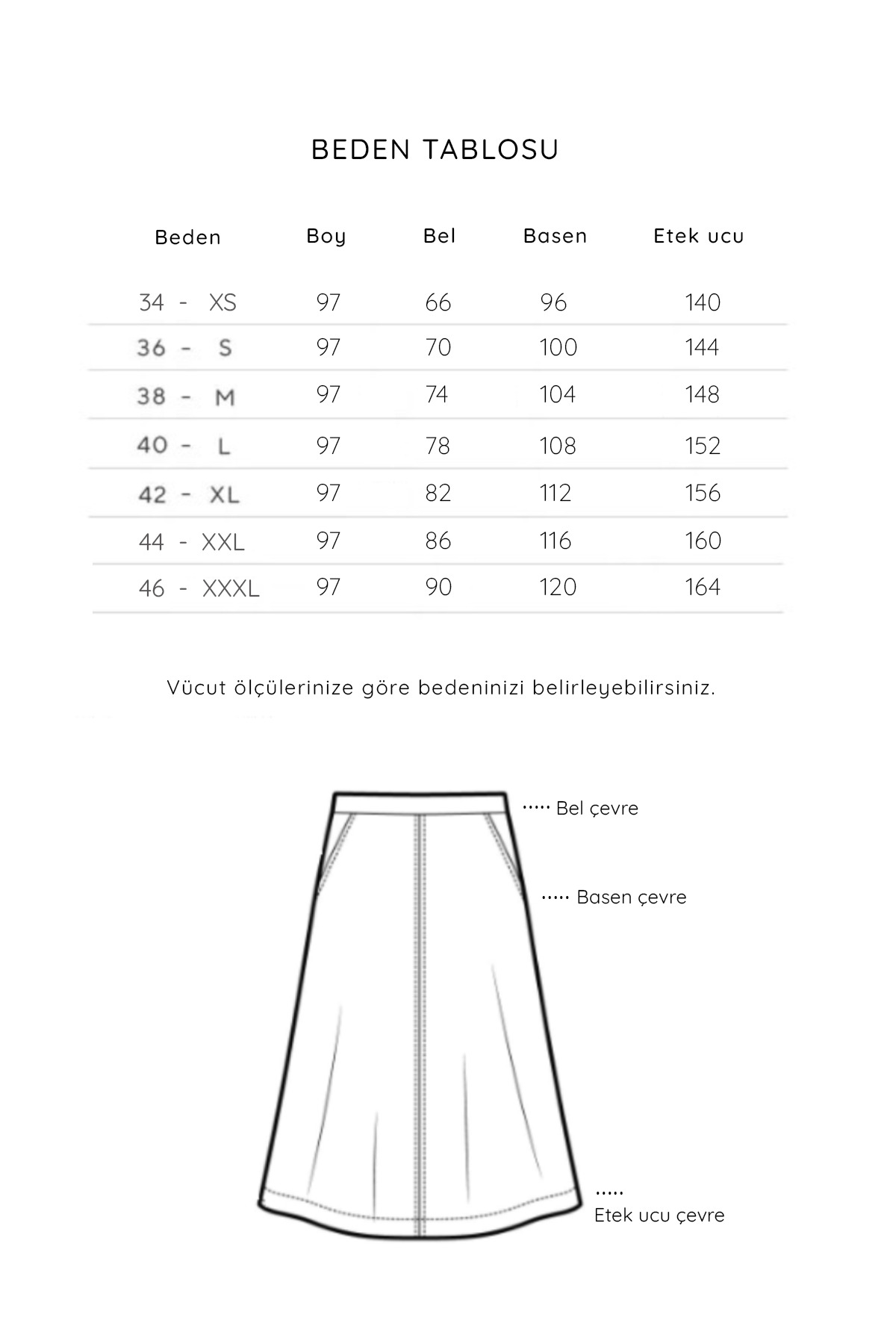 praye  Uzun Çan Denim Etek Kahverengi - Görsel 5