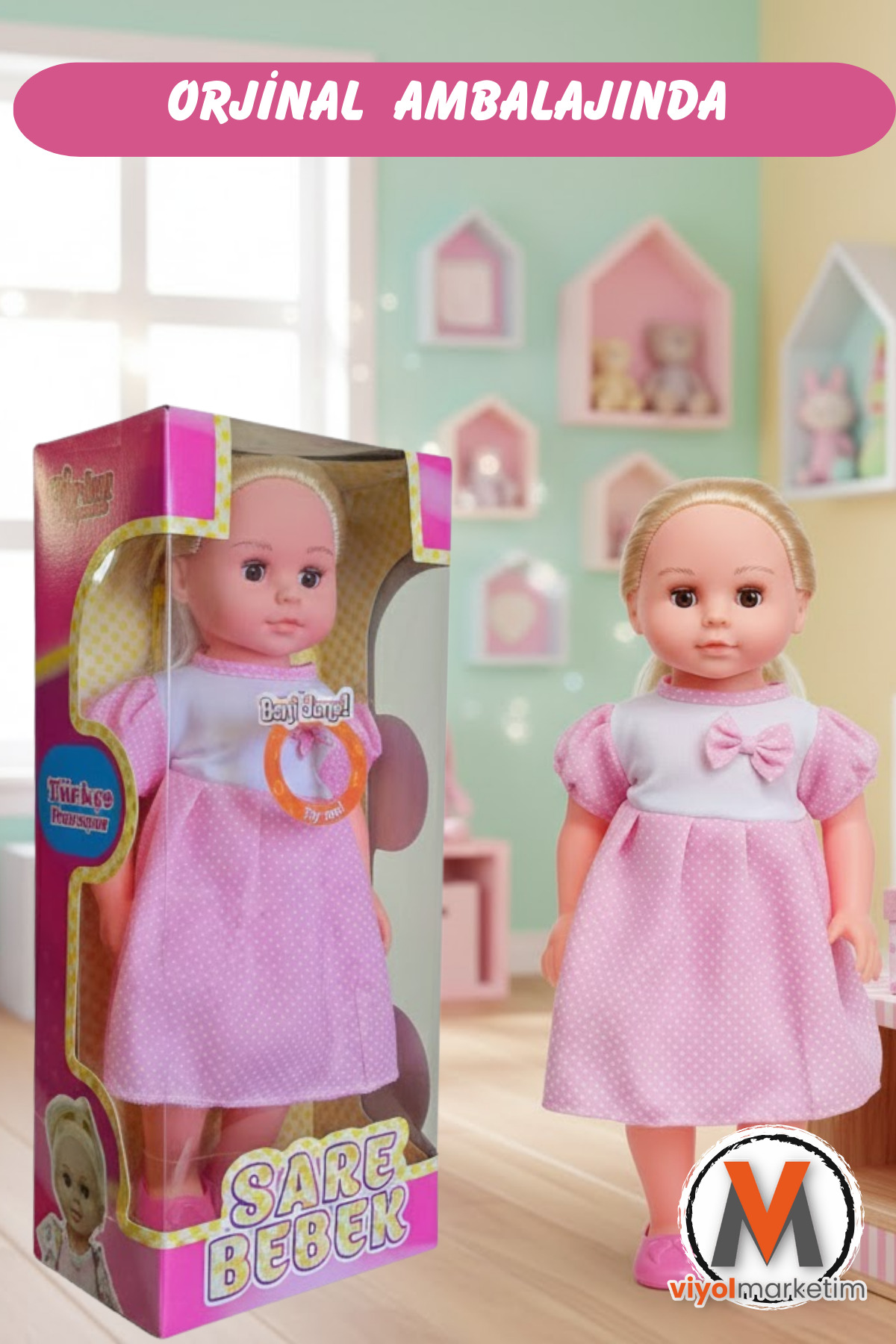 viyolmarketim Sare Model Et Bebek 40 cm – Türkçe Konuşan Sesli Oyuncak Kız Bebek (Kutulu) fotoğrafı 3 (önizleme)