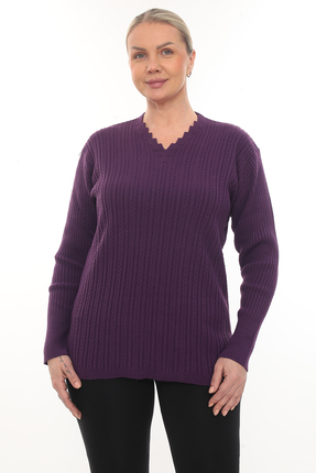 İKSUN Kadın Uzun Kollu Triko Kazak Bluz Penye Anne Merdiven Yaka Kışlık Mevsi...