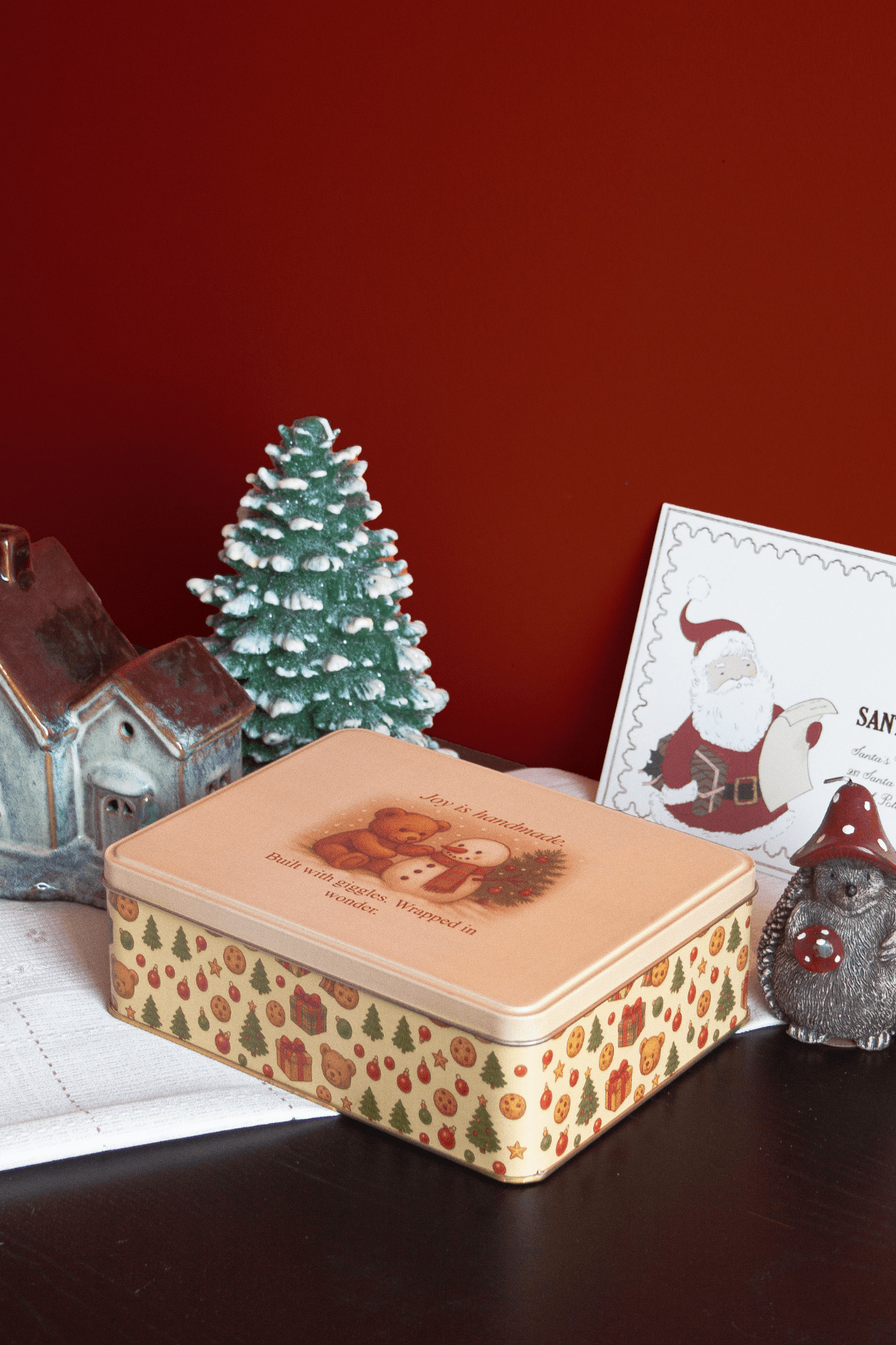 Home 2.5 Liter Snowy Friends Metal Storage Box - 217x165x70mm
