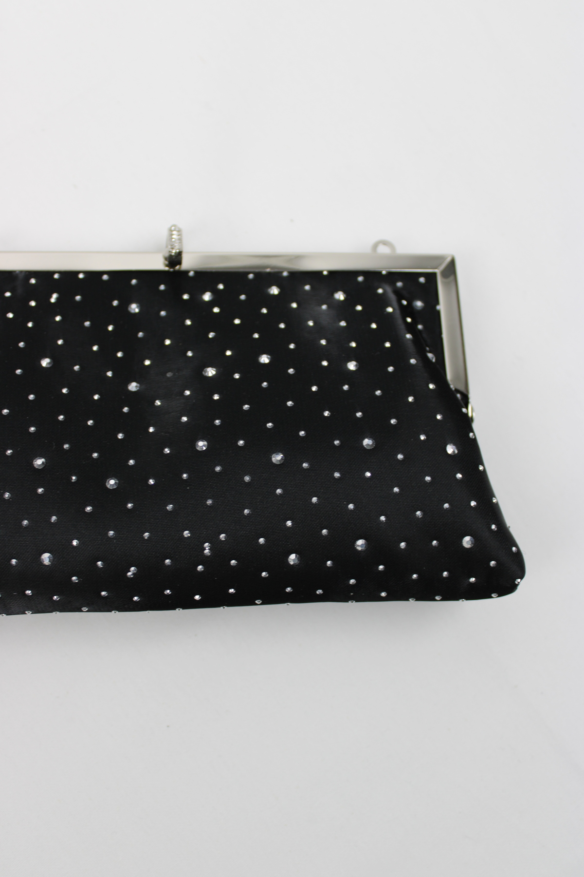 mossi Kadın Metal Çerçeveli Taş Detaylı Zincirli Abiye Clutch Çanta görsel 5