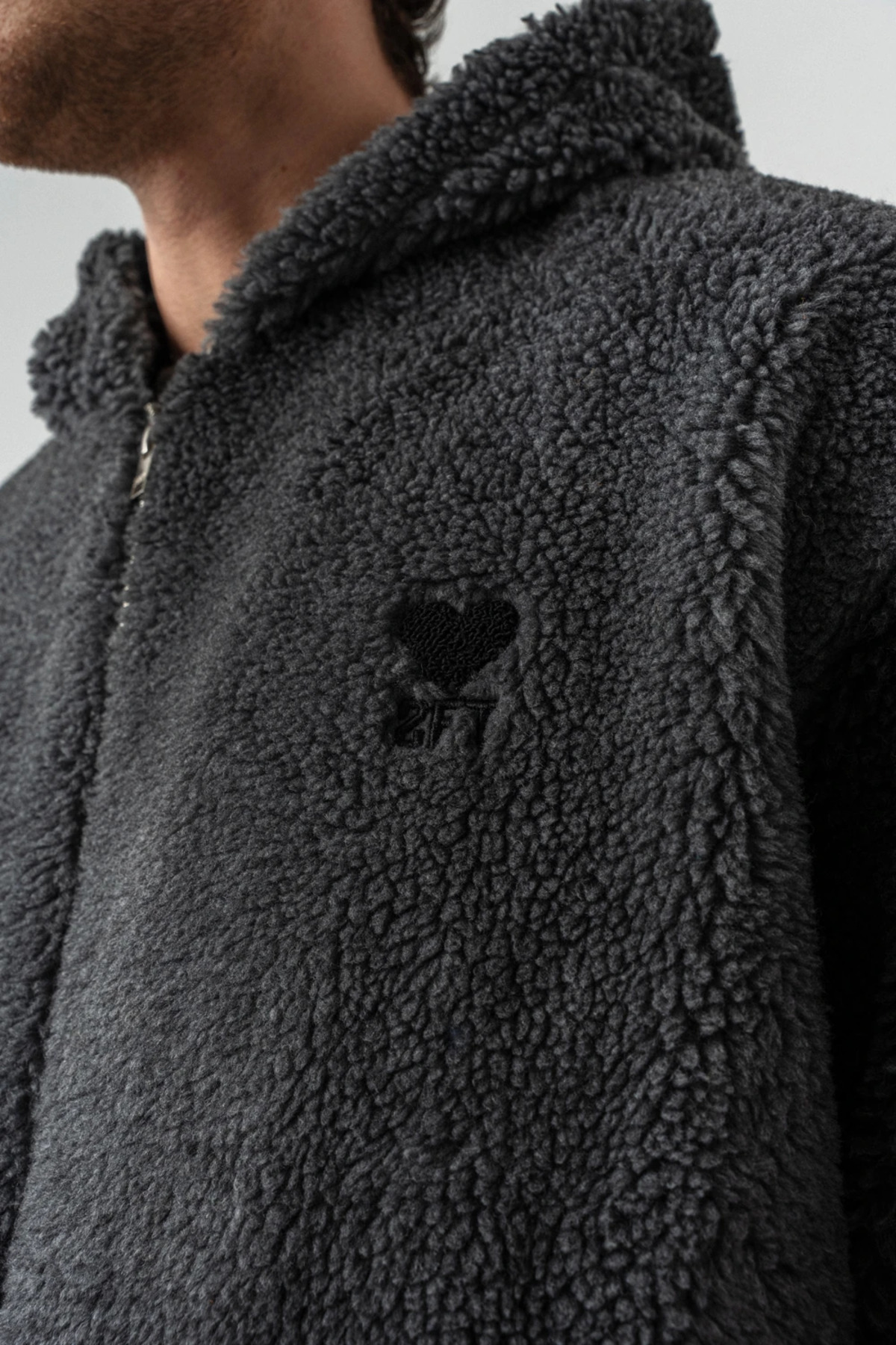 Grayscale Fermuarlı Polar Mont — مشکی 8258 — تصویر 5 از 7