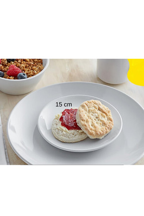 GÜRALLAR 15 Cm Porselen Mini Kahvaltı Çerez Tatlı Tabağı 6 Adet