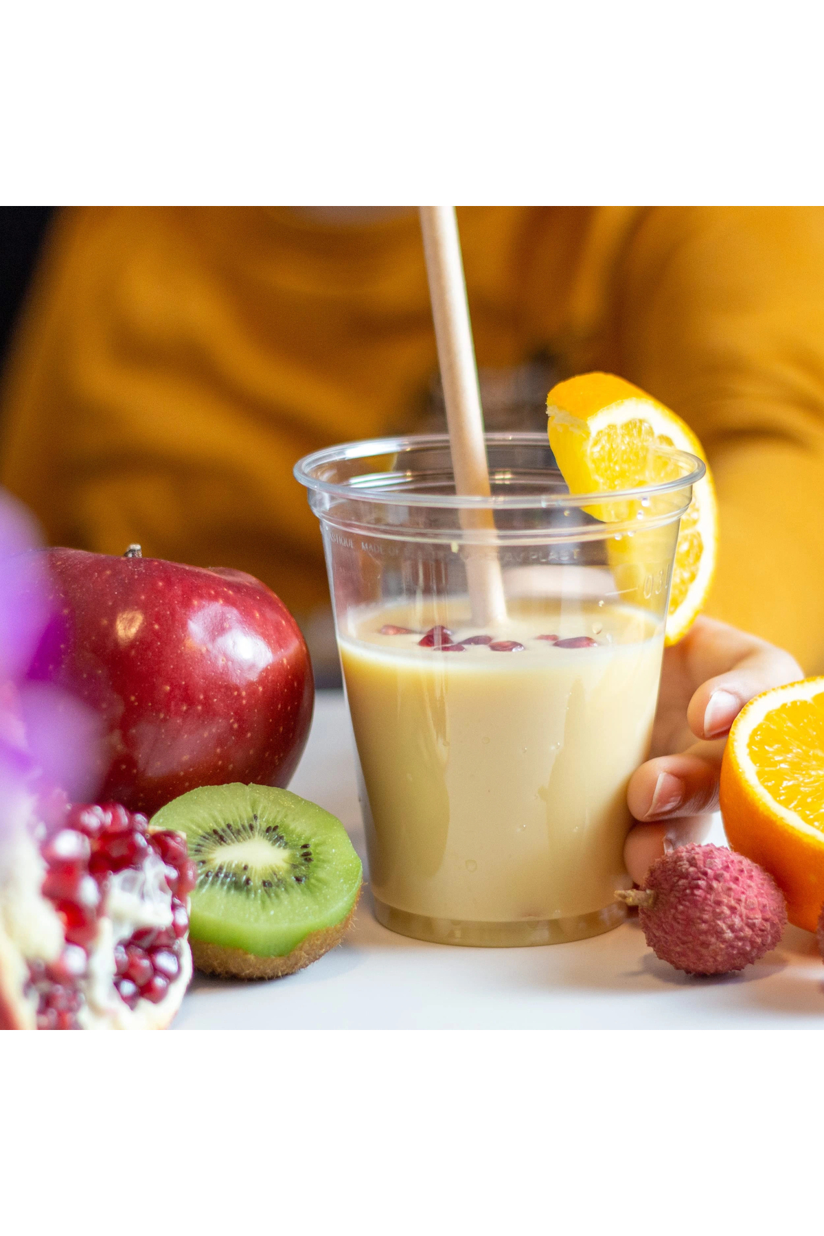 YOK YOK AMBALAJ 350 cc Kapaklı Pipetli Şeffaf Plastik Bardak Pet