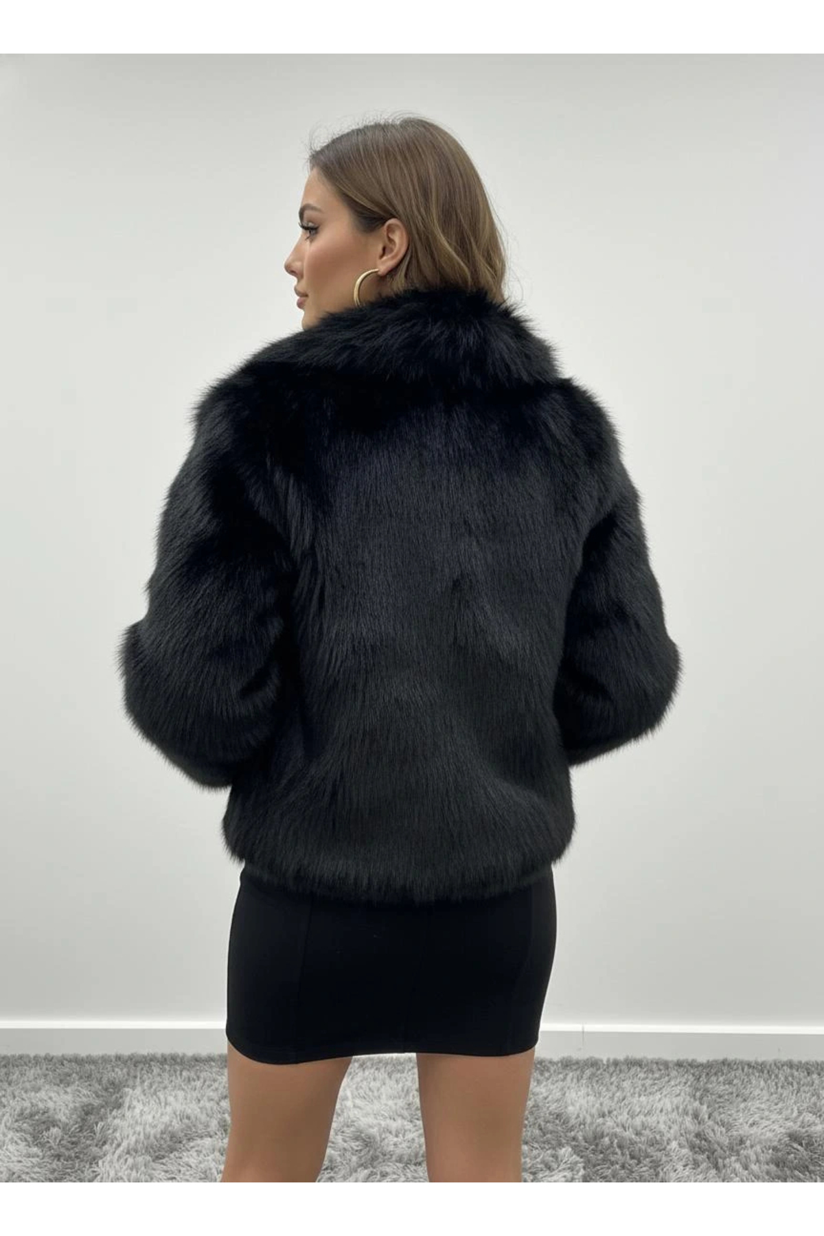 Masttoon  Siyah Premium Yarım Kürk - Görsel 2