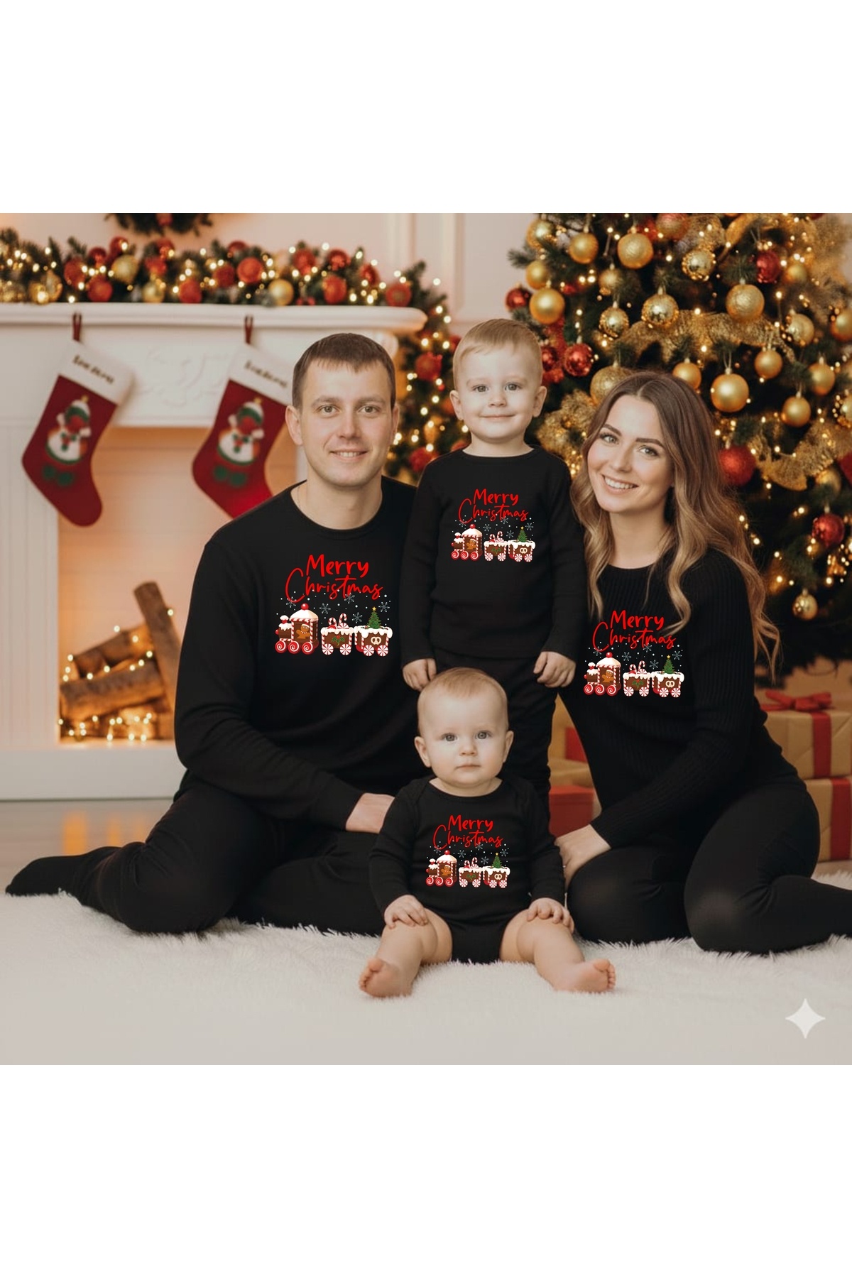 venüsdijital YILBAŞI AİLE KOMBİNİ İNCE UZUN KOLLU TSHİRT(gözüken Fiyat 1 Adet Fiyatıdır)