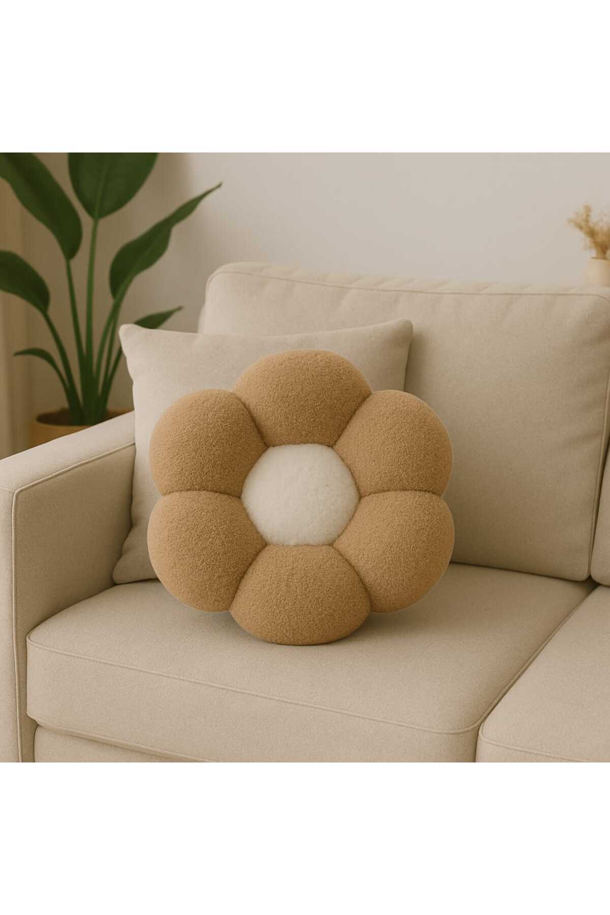 CHIZGY Soft Pelüş Papatya Dekoratif Yastık – Antialerjik, İthal Kumaş, Bahar Şıklığında Kırlent Ve Minder