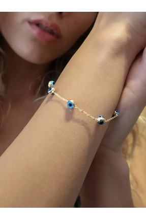 EKİNCİ KUYUMCULUK Nazar Boncuklu Altın Bileklik