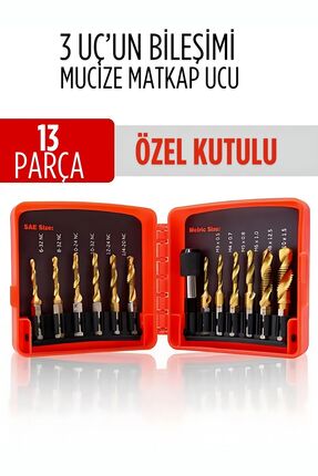 Transformacion Mucize HSS 13'lü Kombinasyon Matkap Ucu Seti – Delme, Havşa, D...