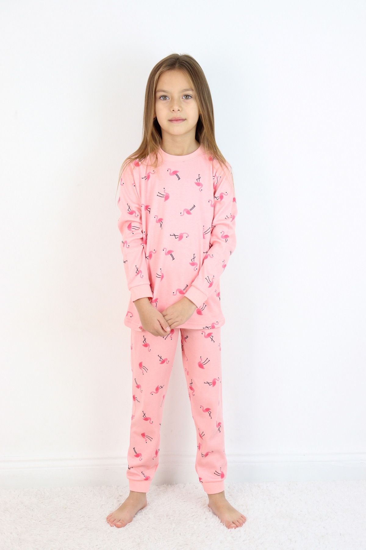 HARİKA KİDS Kız Çocuk Orta Kalınlıkta Basic Baskılı Pijama Takımı fotoğrafı 5 (önizleme)