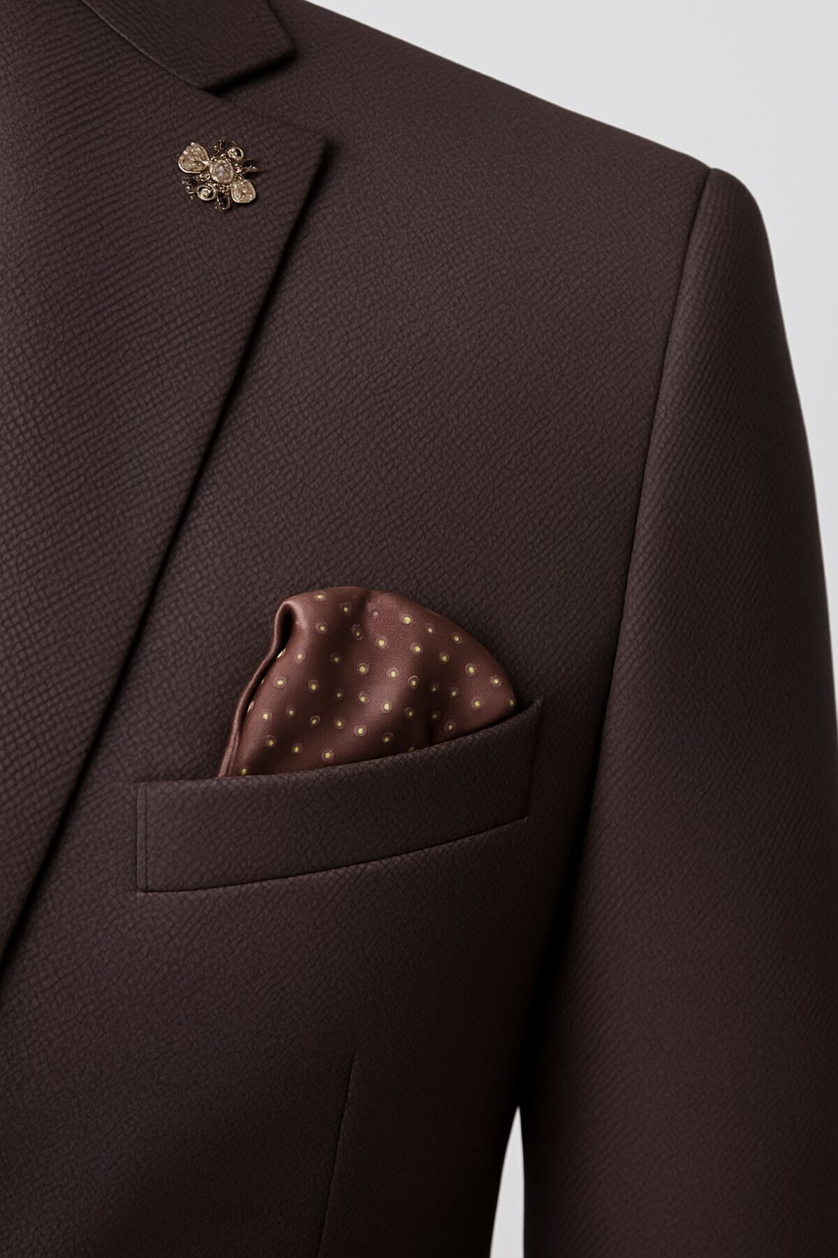 Plus Scorpion  Kahverengi Erkek Slim Fit Blazer Ceket – Şık, Modern, Günlük ve Ofis Kombinlerine Uygun Tek Düğmeli - Görsel 7