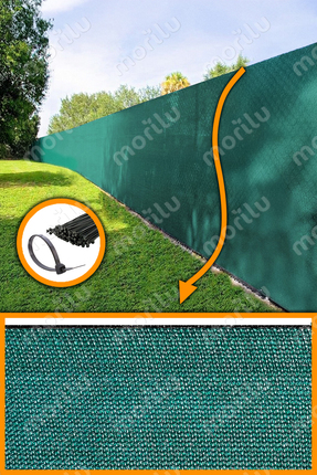 Morilu %95lik YEŞİL PERDE Çit Filesi - OVERLOKLU - Bahçe Çit Filesi - Çit Göl...