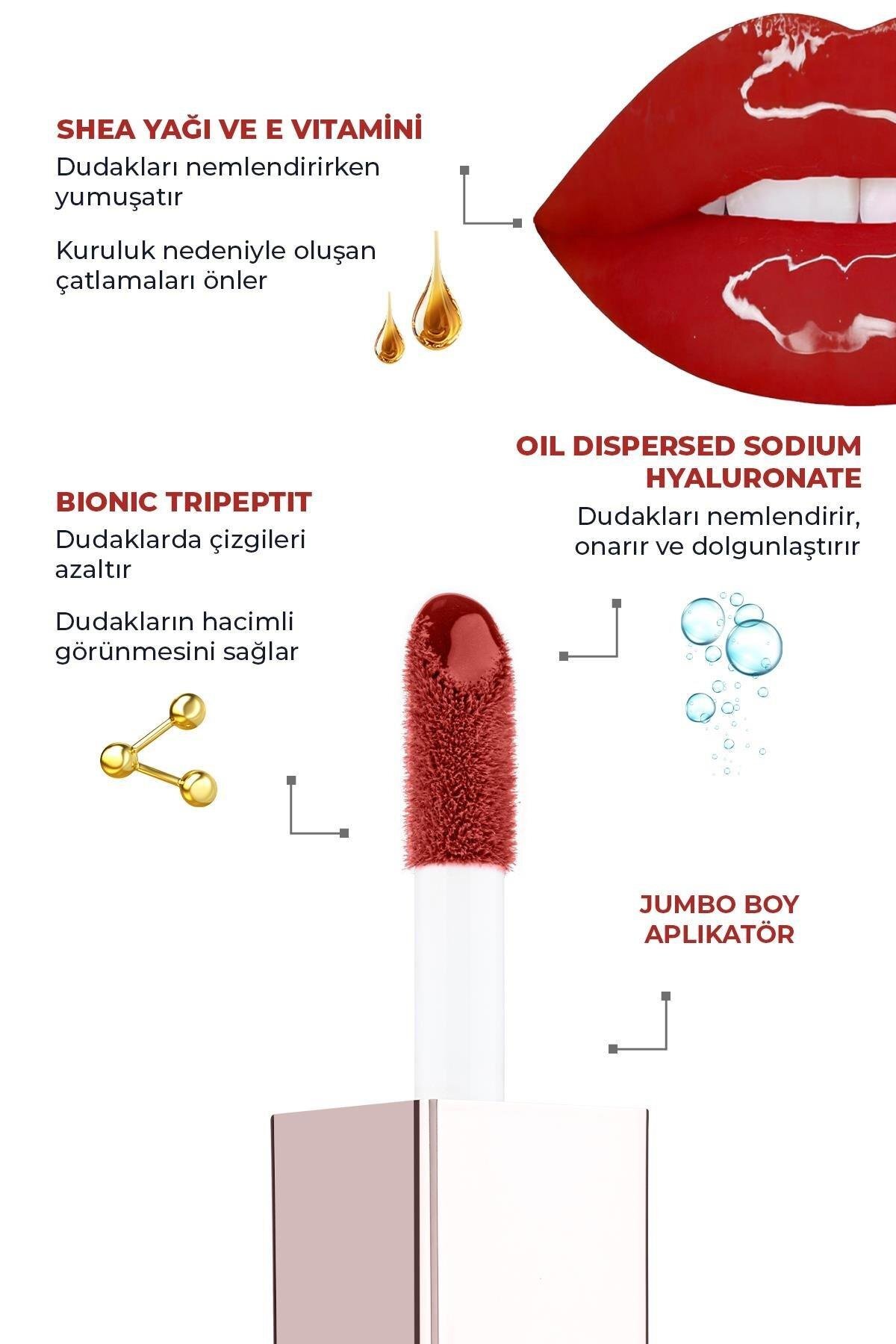 Uzun Süre Kalıcı Dolgunlaştırıcı & Nemlendirici Etkili Kırmızı Ruj Seti - Yılbaşı Koleksiyonu — 2000000046 — تصویر 4 از 6