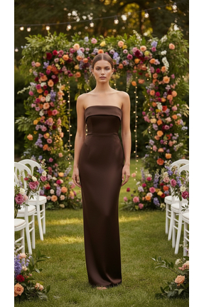 Papillon couture Luxury Dress(Kahverengi)