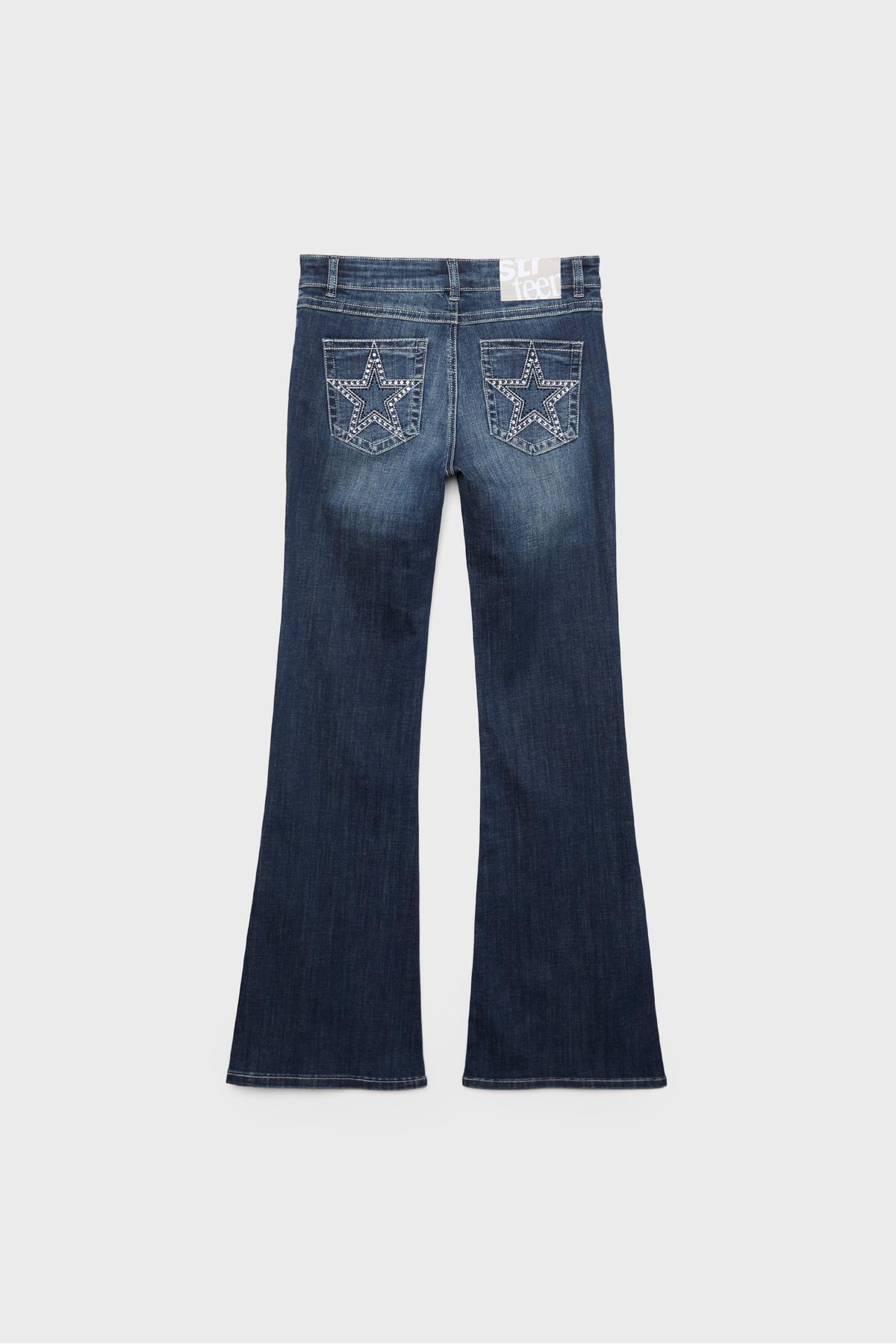 Stradivarius  İşlemeli cepli çan jean - Görsel 5