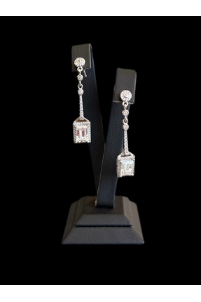 Turkuaz Silver Pırlanta Sallantı Küpe