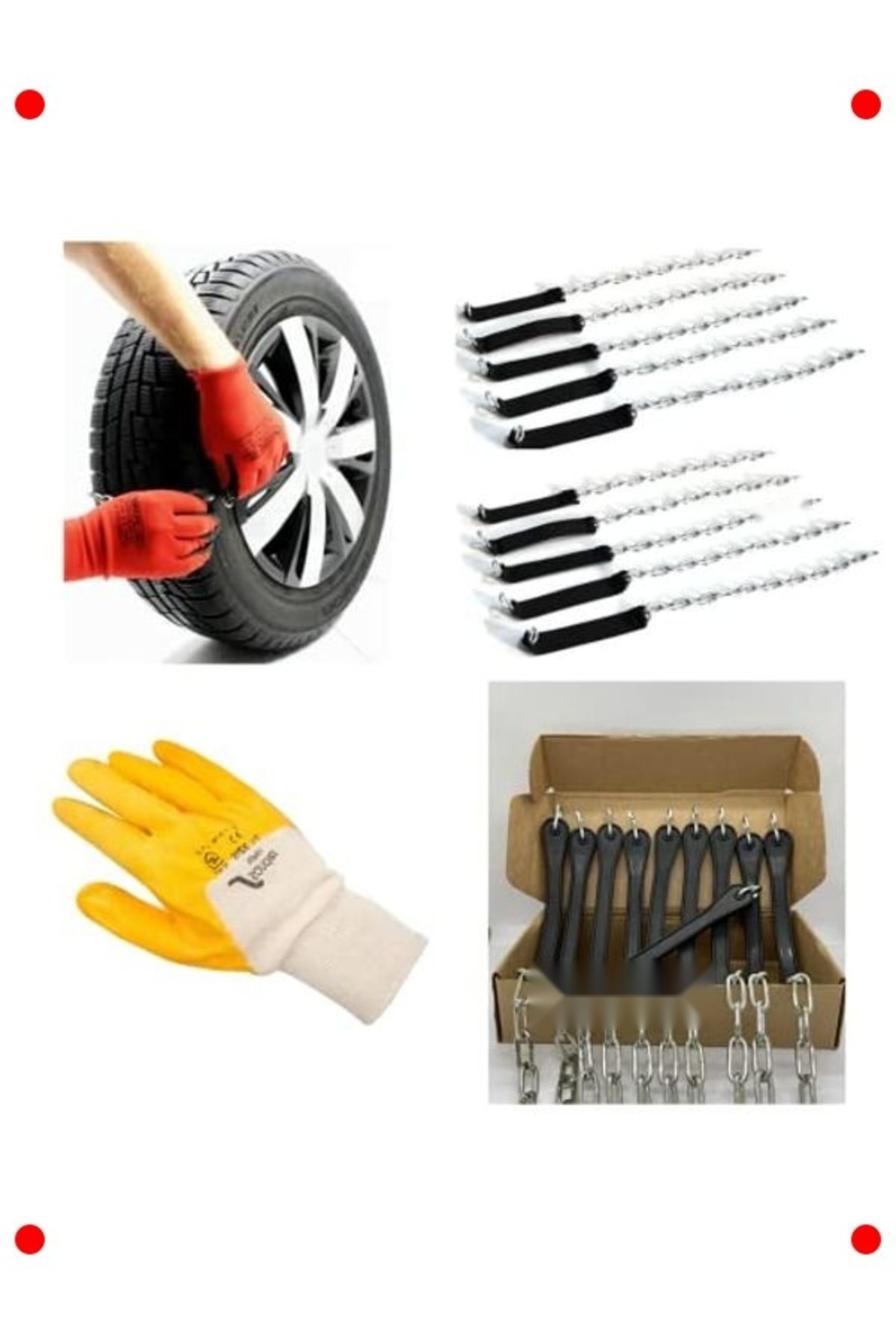 ulupazarlama 10 Adet Pratik Takılabilir Kar Patinaj Zinciri Seti