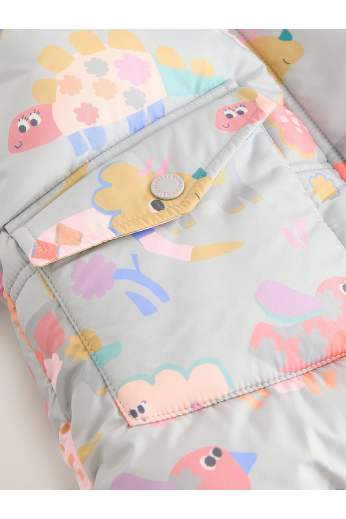 Next Baby Dinozor Desenli Kapüşonlu Suya Dayanıklı Mont fotoğrafı 5 (önizleme)