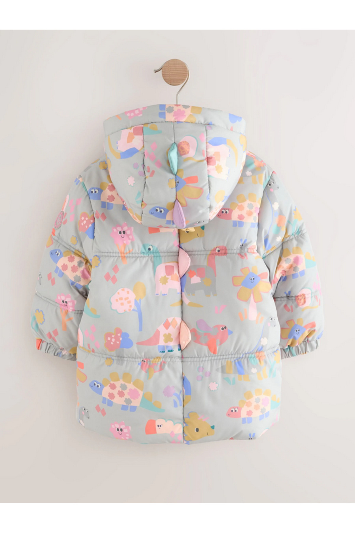 Next Baby Dinozor Desenli Kapüşonlu Suya Dayanıklı Mont fotoğrafı 2 (önizleme)