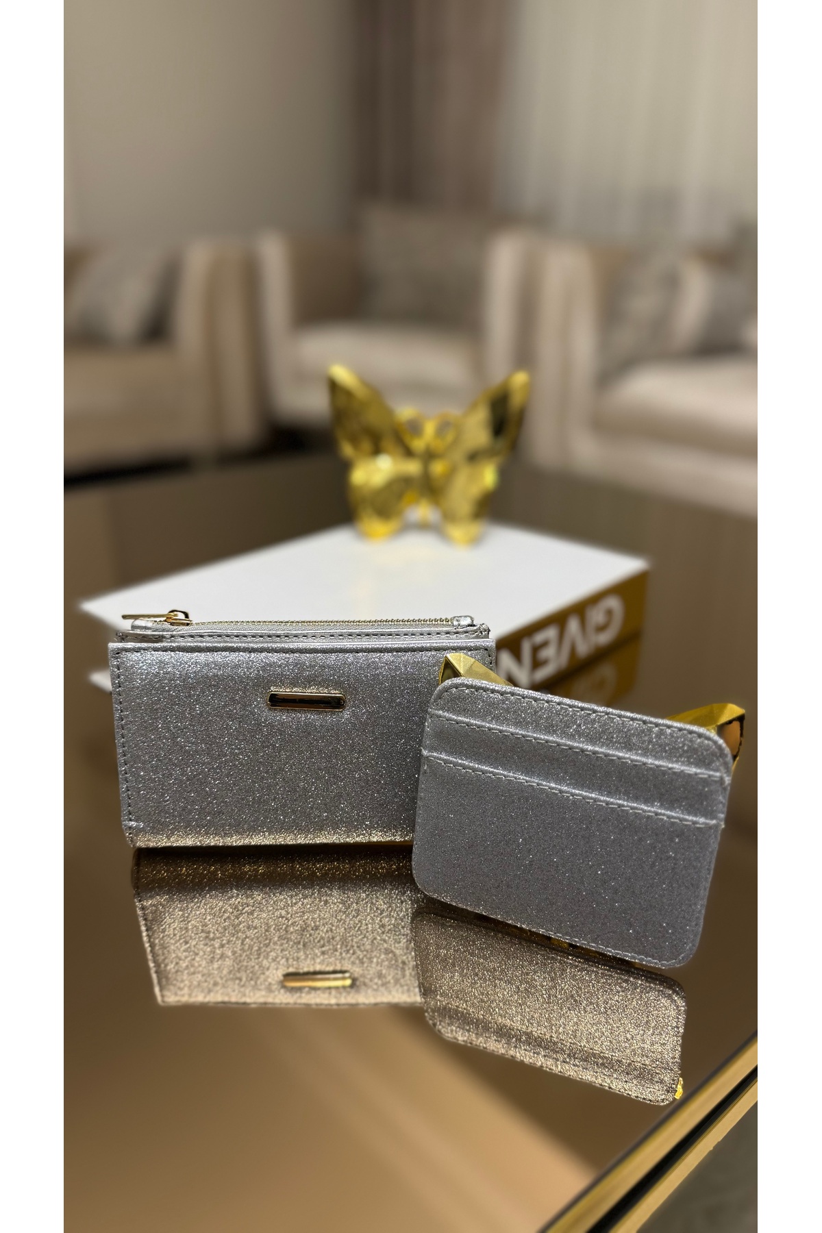 NEW SEASON GLITTER WALLET+WOMEN'S WALLET WITH CARD