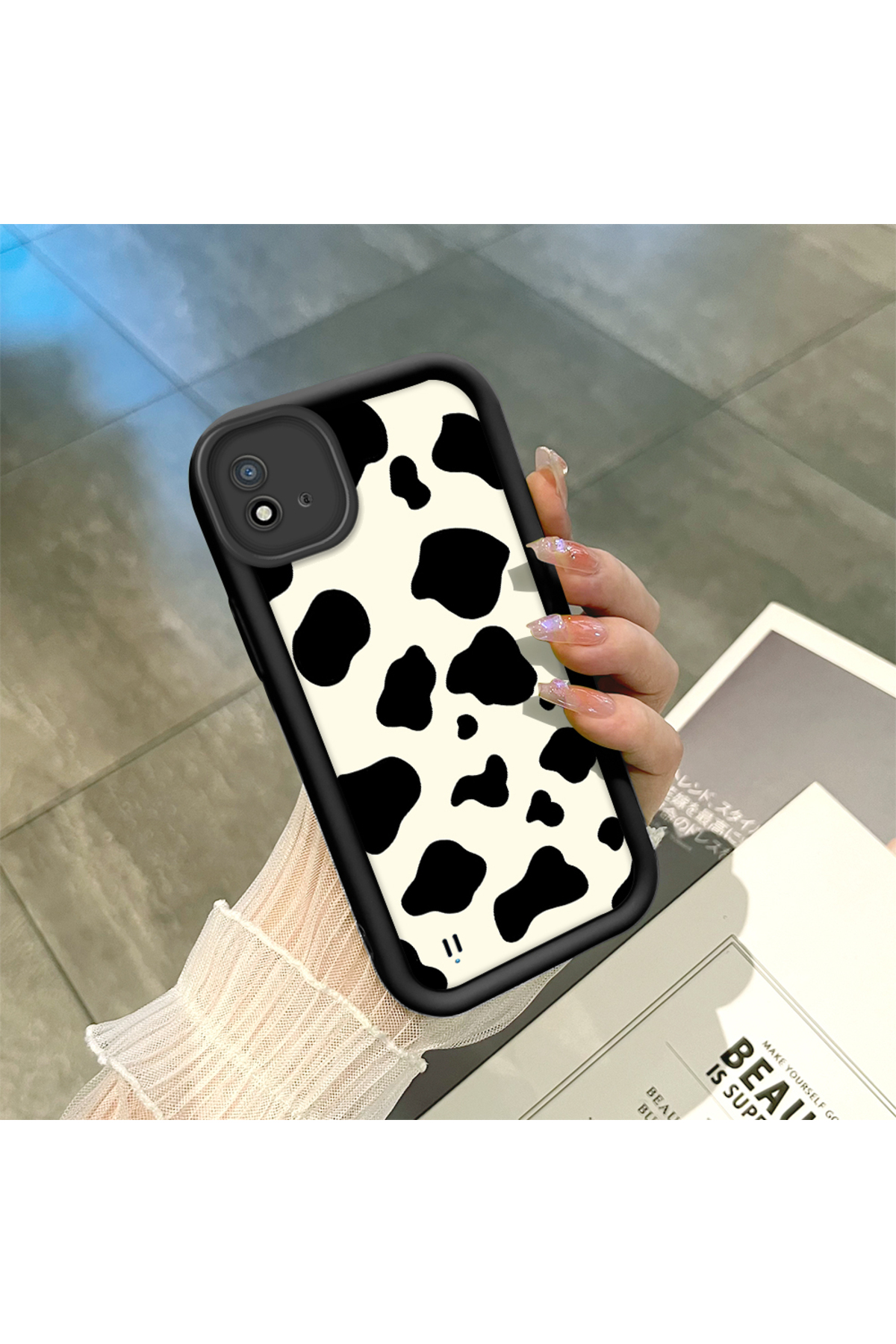 Realme C11 2021 Compatible Silicone Material Shockproof Simple Black Color Phone Case