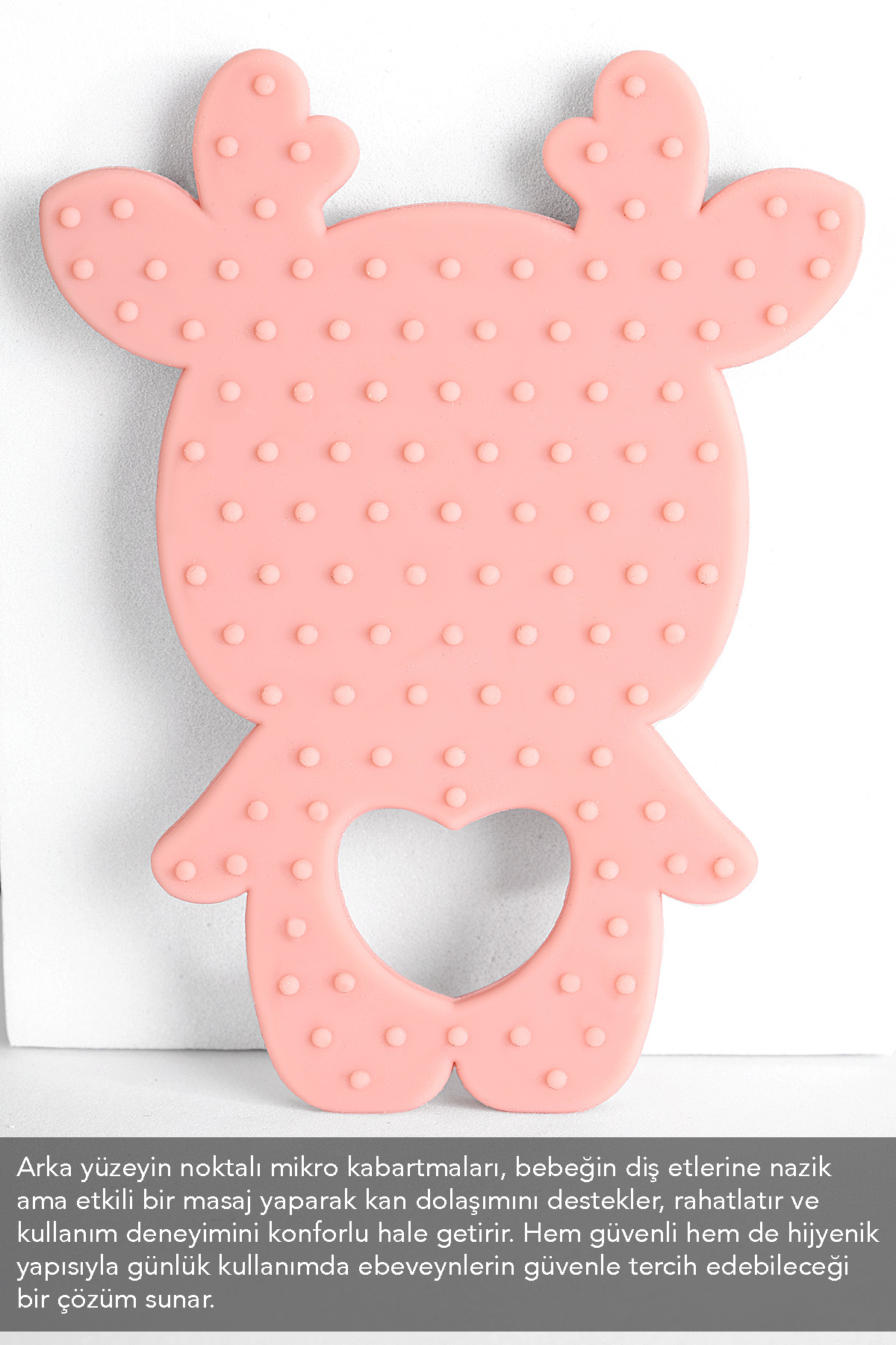 Meleni Baby Geyik Silikon Diş Kaşıyıcı - Sevimli Hayvan Figürlü Bebek Diş Kaşıyıcı Dişlik Pembe fotoğrafı 2 (önizleme)