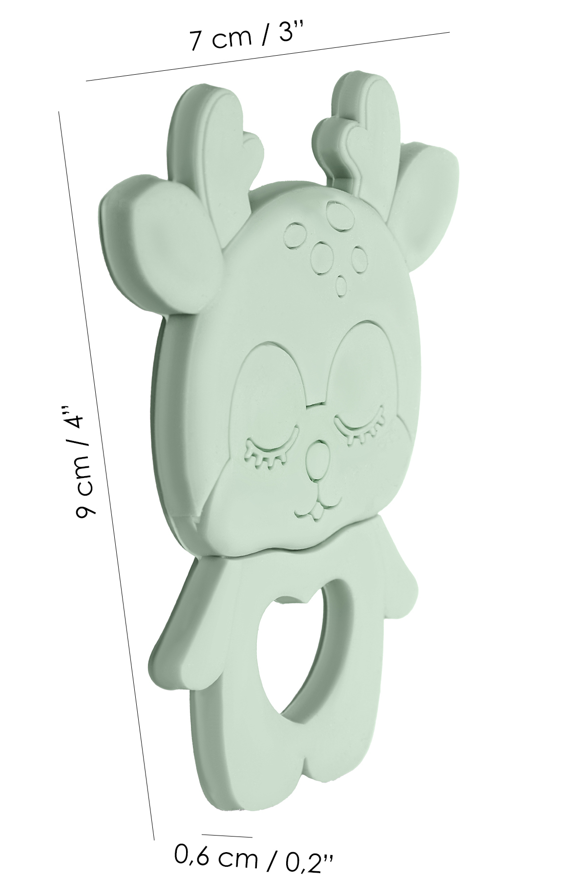 Meleni Baby Geyik Silikon Diş Kaşıyıcı - Sevimli Hayvan Figürlü Bebek Diş Kaşıyıcı Dişlik Yeşil fotoğrafı 7 (önizleme)