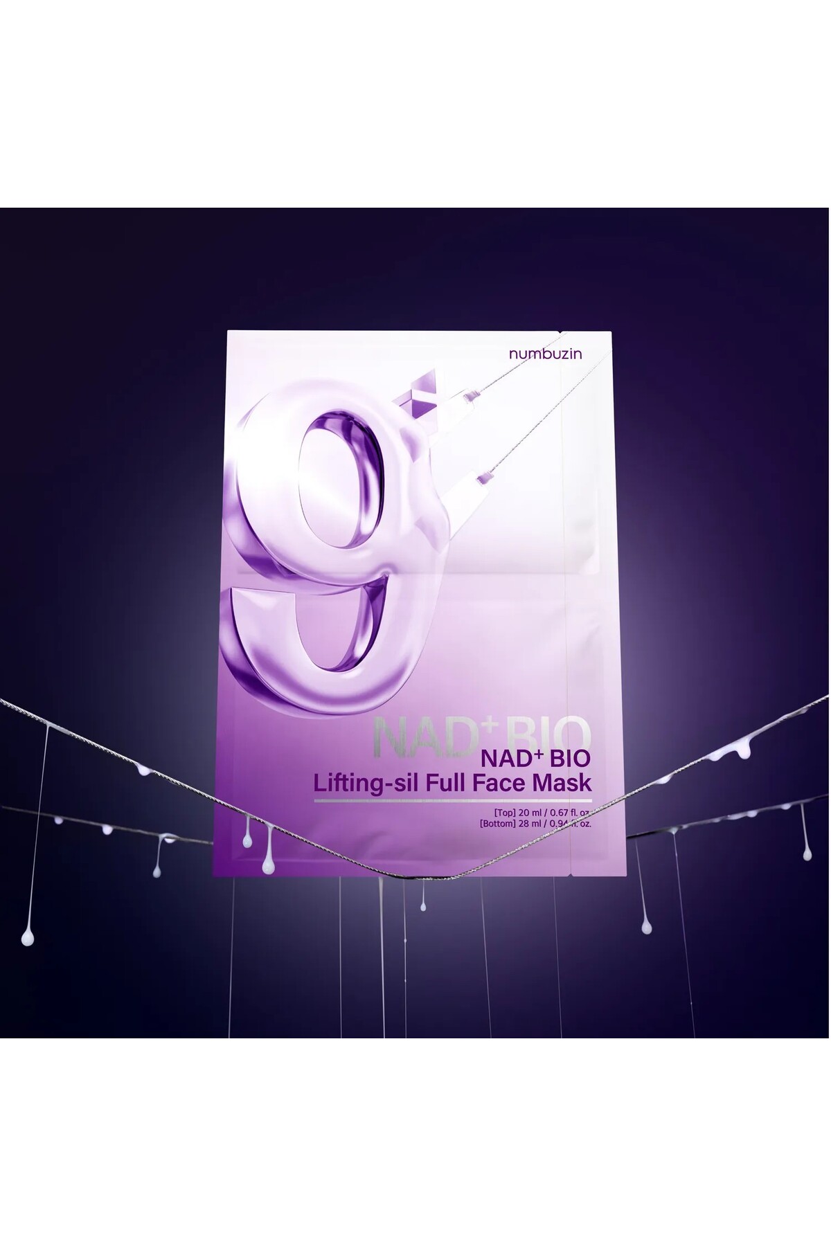No.9+ NAD+ Bio Lifting Full Face Mask 4'lü-Peptid ve Kolajenli İki Parçalı Yüz Şekillendirici Maske — 8809652587653 — تصویر 3 از 4