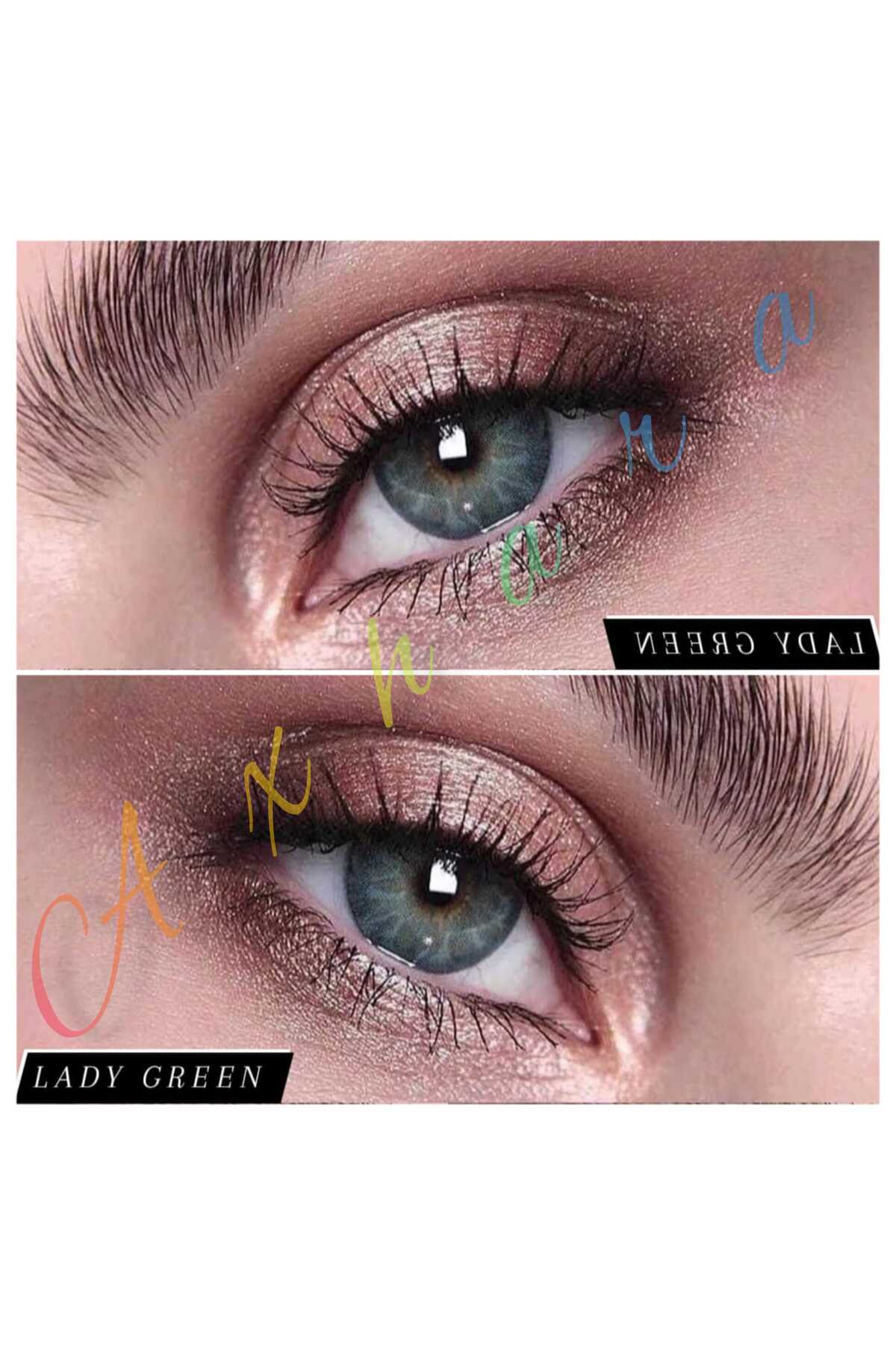 Axhara Newyork Lady Green Yeşil Renkli Göz Lensi Kirpik Yıllık