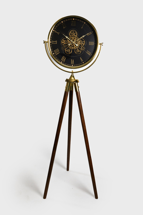 Evine Saat Ve Aksesuar Tripod Ayaklı Saat, Dekoratif Tripod Ayaklı Çarklı Saat,