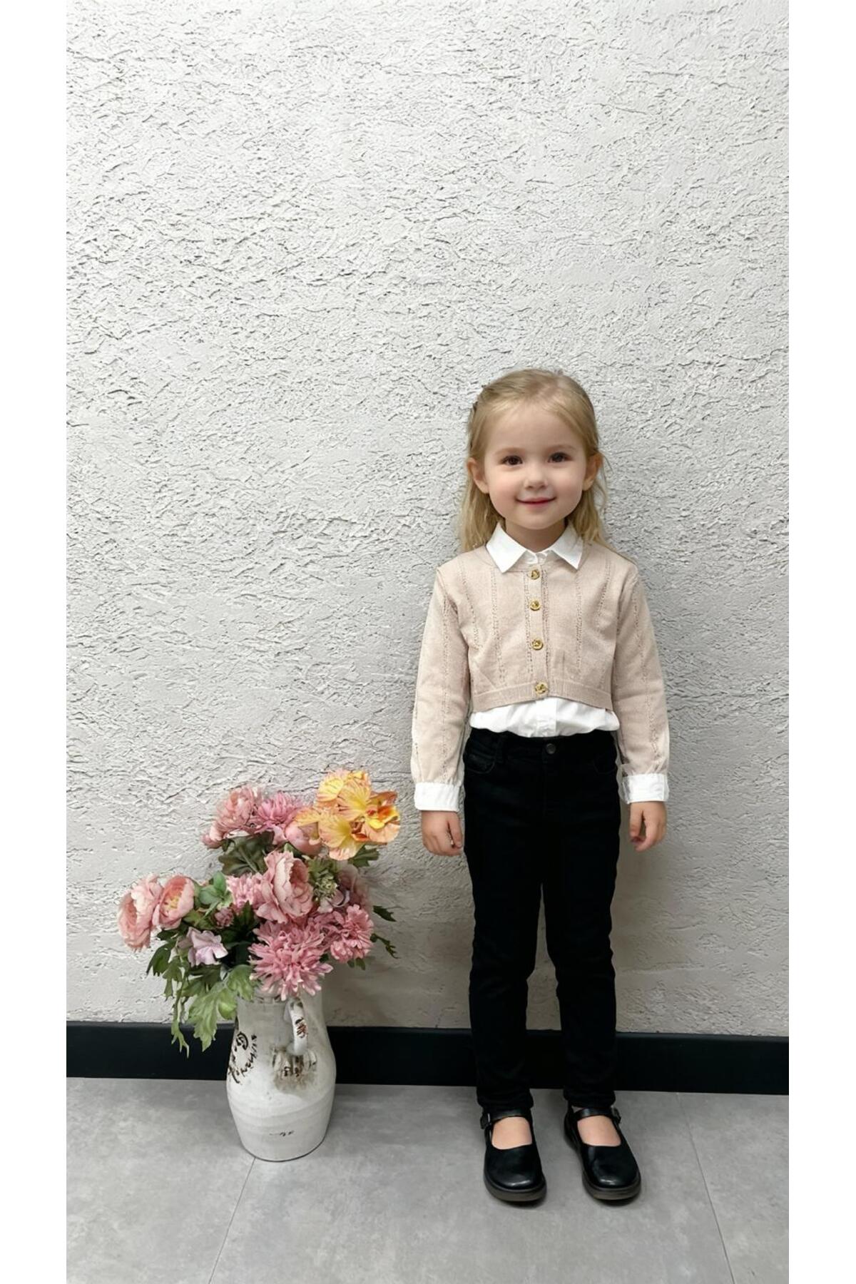 Gocoland Kız Çocuk Kolu Fırfır Detay Örgü Hırka fotoğrafı 2 (önizleme)