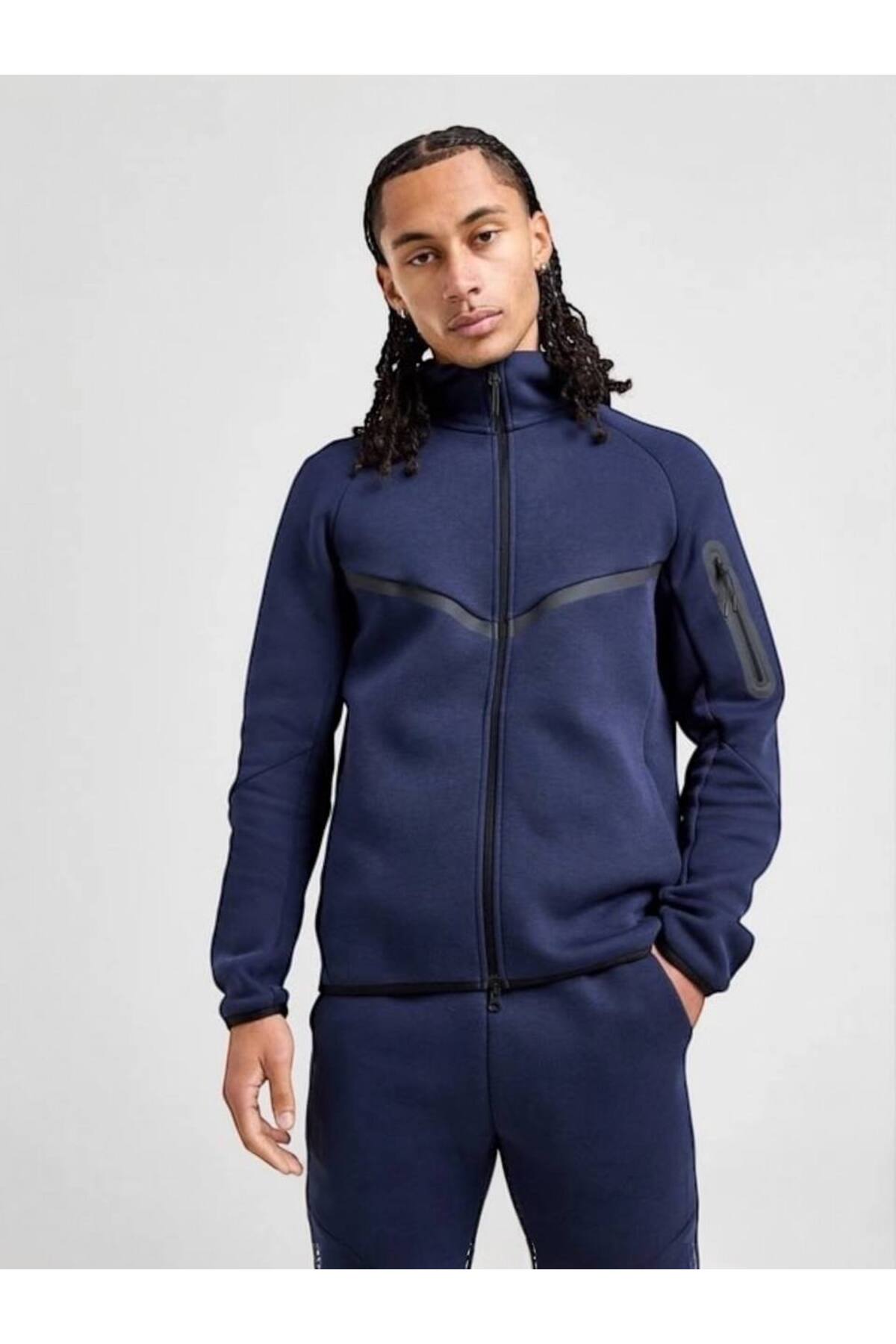 Tech Fleece Double Face Eşofman Takım — سرمه‌ای 1112 — تصویر 2 از 7