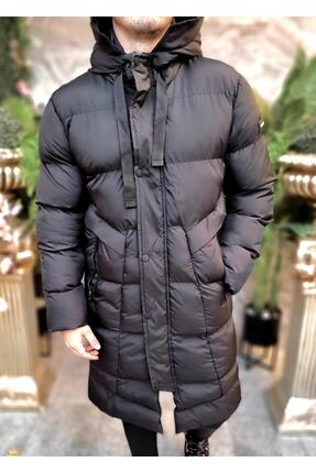 Plus Scorpion Erkek Uzun Şişme Mont Siyah