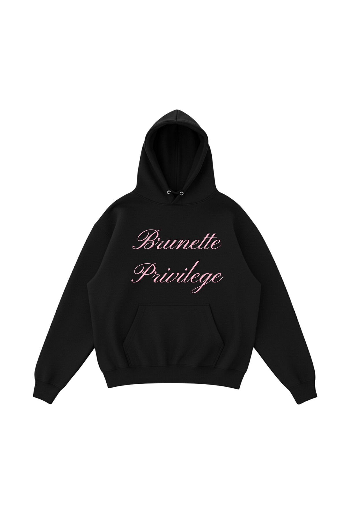 WHITE OF CREATIVE Brunette Privilege Oversize Hoodie Yazı Baskılı 3 İplik Kapüşonlu Sweatshirt