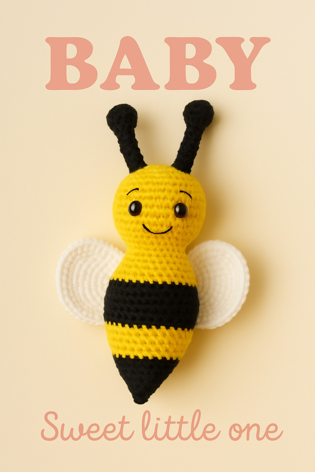 Banvela Handmade Amigurumi Arı Bebek Oyuncak El Örgüsü Yumuşak Organik Pamuk Güvenli Diş Kaşıyıcı&Çıngırak Bebek fotoğrafı 2 (önizleme)