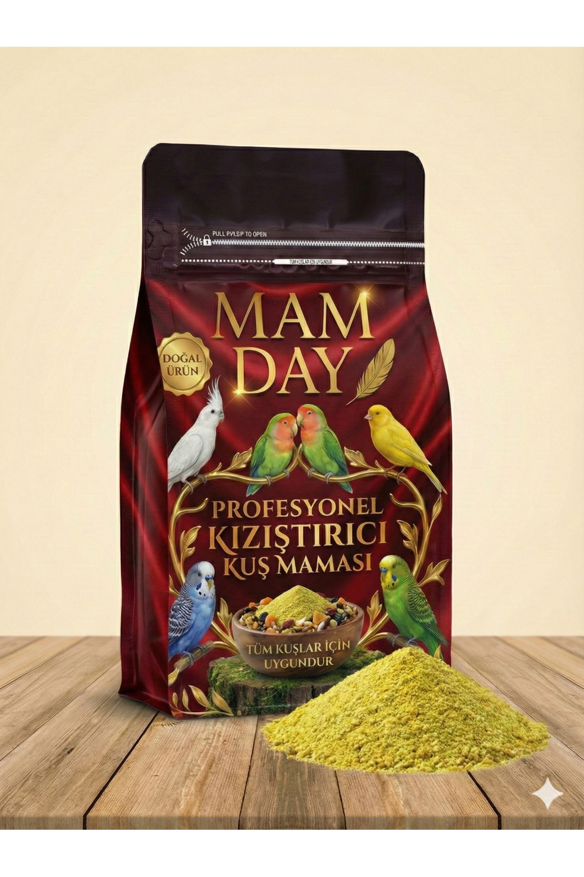 Mam Day Tam Profesyonel Kızıştırıcı Muhabbet Kuşu , Sultan Papağanı , Kanarya Maması 750 Gr
