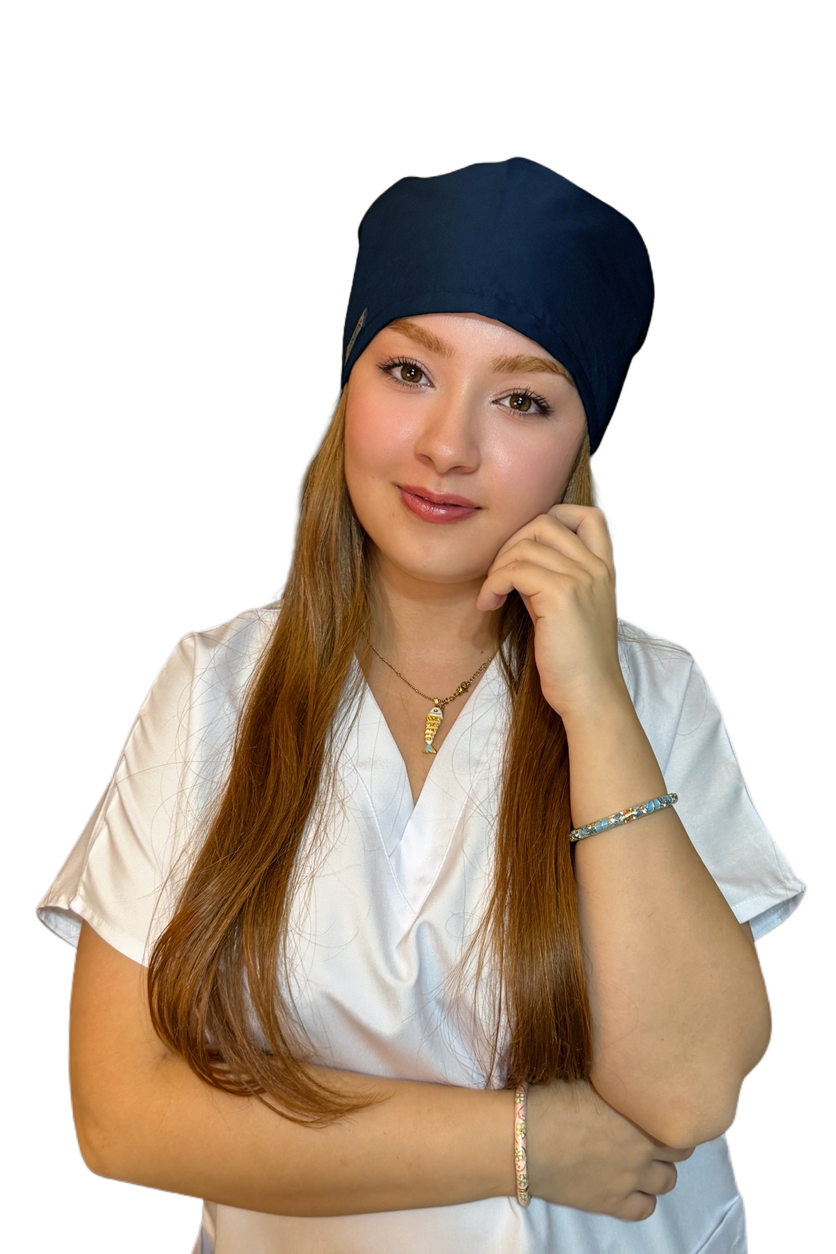 Cotton Poplin Surgical Cap Navy Blue Adjustable | Hospital and Chef Cap