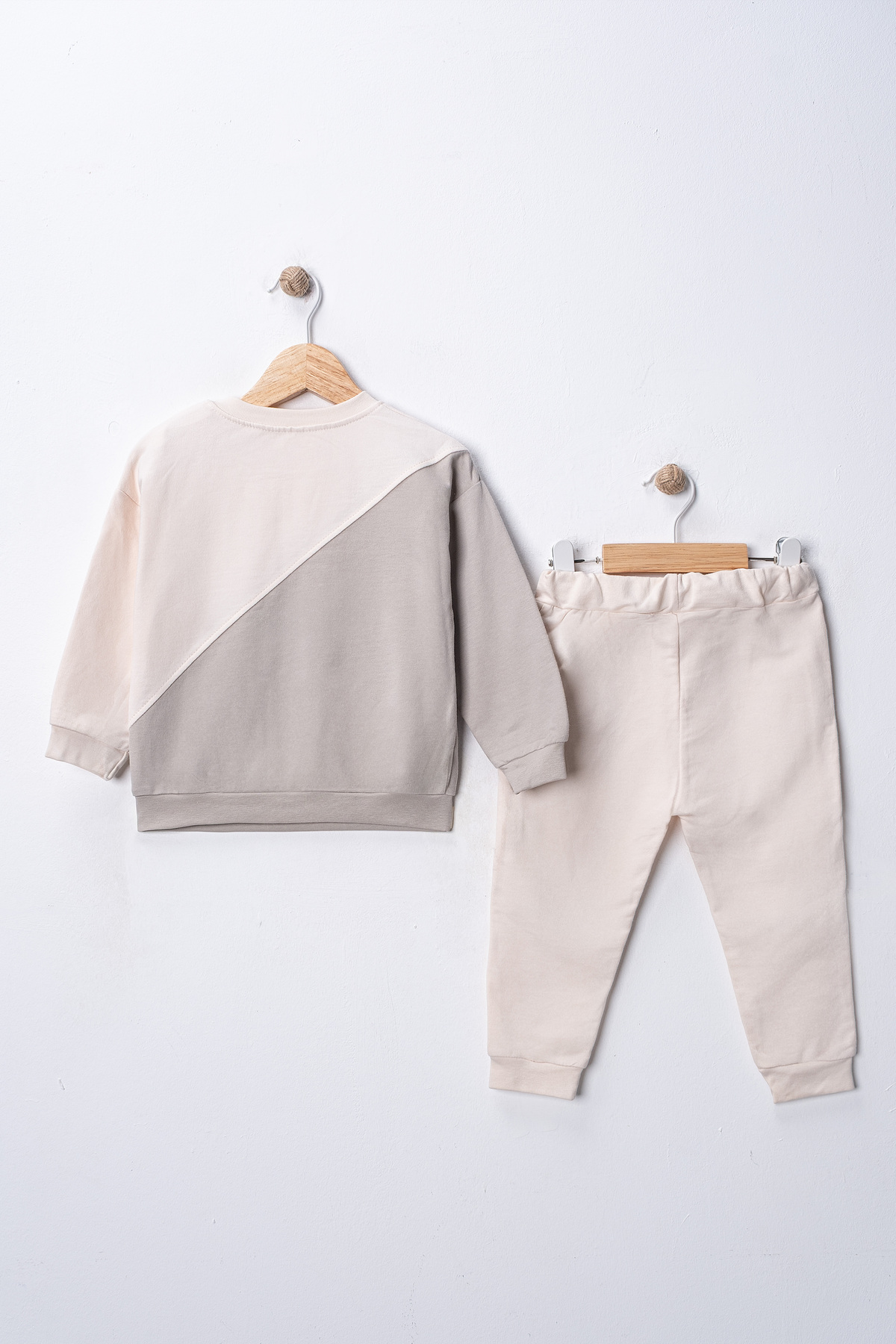 Momivi Kids Erkek Bebek %100 Pamuk Alt Üst Güneş Desenli Krem 2'li Eşofman Takımı fotoğrafı 3 (önizleme)