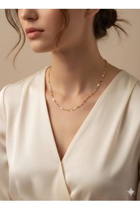 Madame Rosso Dövme Zincir Çelik Gold Kolye