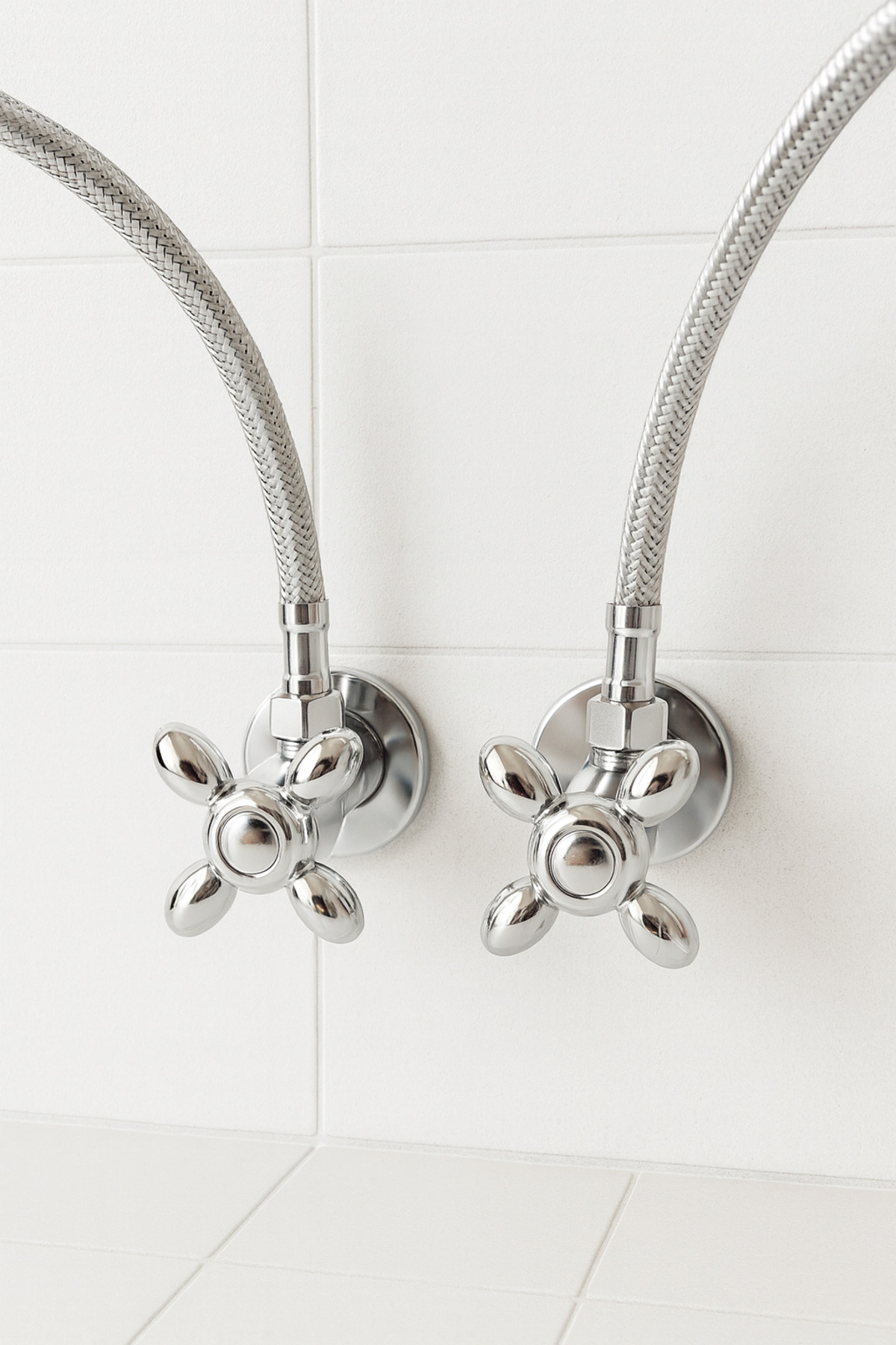 SUVİA Koç Taharet Musluğu 2’li Set + 50 cm Flex Hortum 2 Adet | Banyo WC Taharet Seti